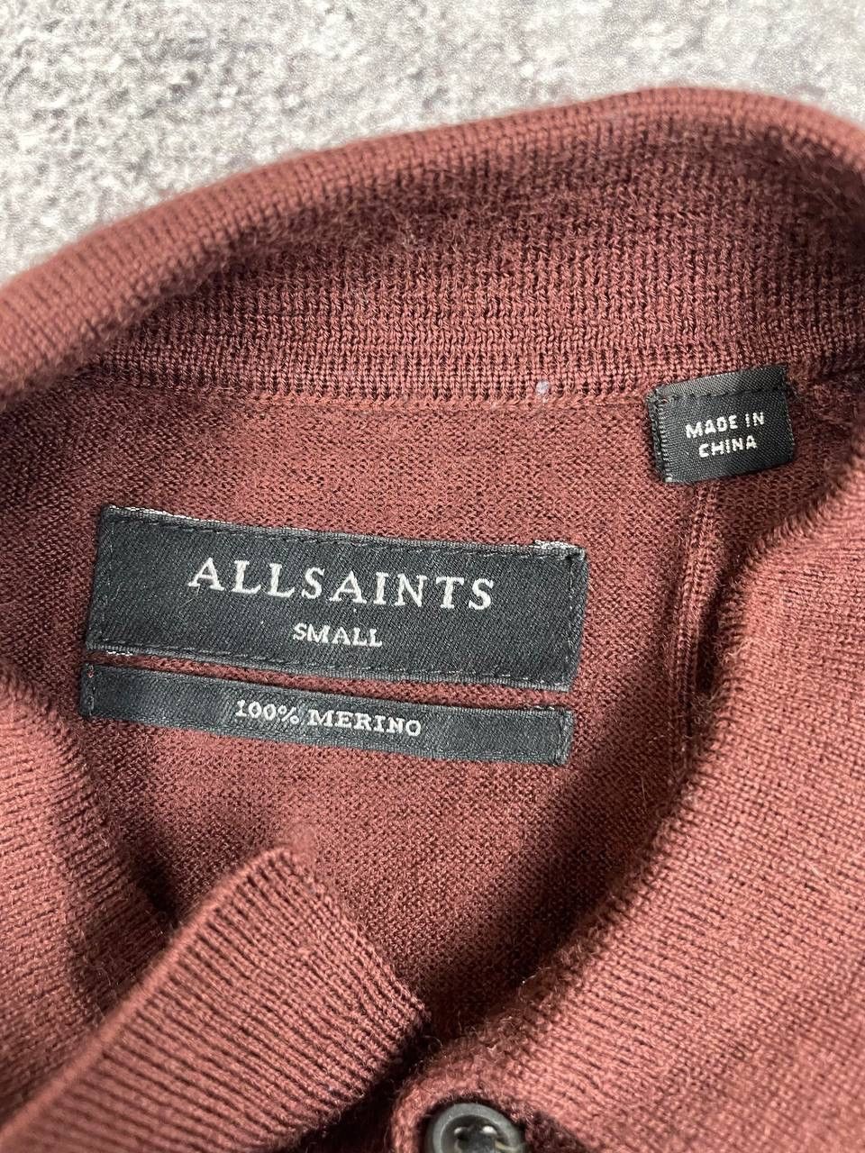 Allsaints AllSaints Men Merino Wool Polo Sweater Long Sleeve Brown Size US S / EU 44-46 / 1 - 5 Thumbnail