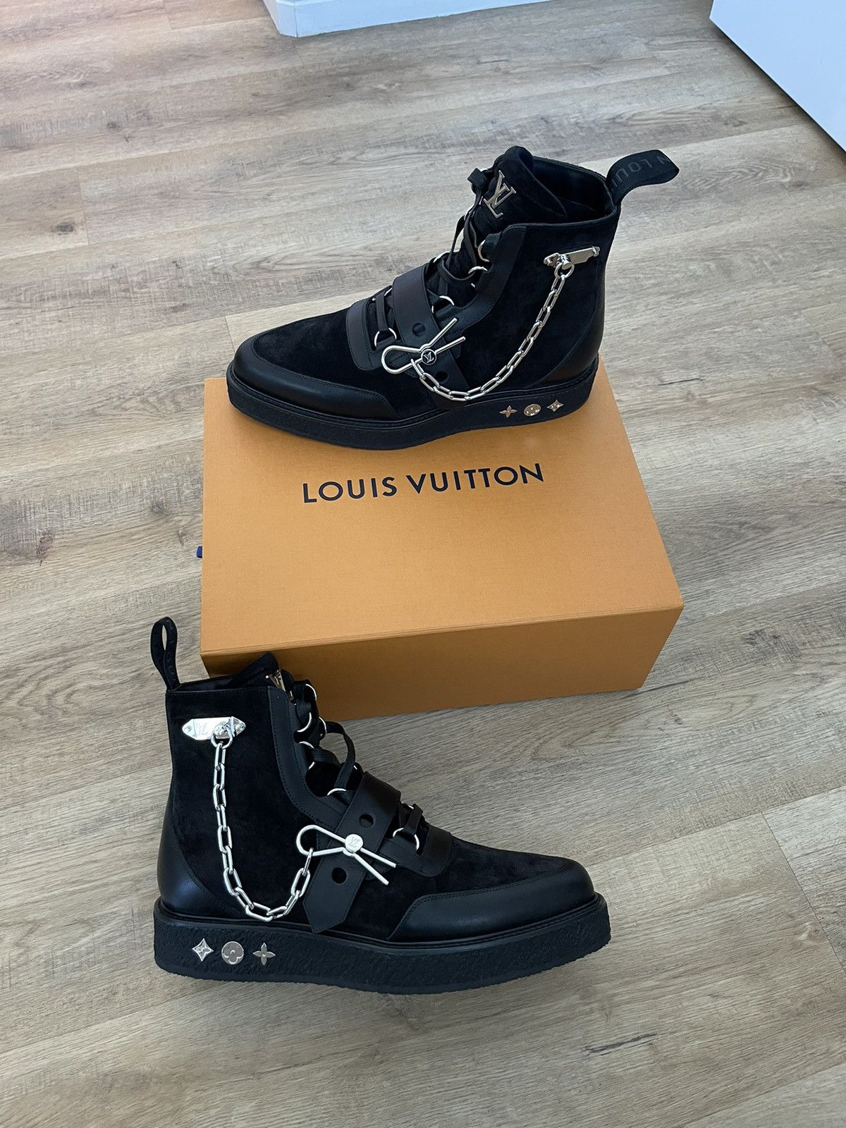 Louis Vuitton Virgil Abloh Creeper Boot With Chain Size US10 EU43