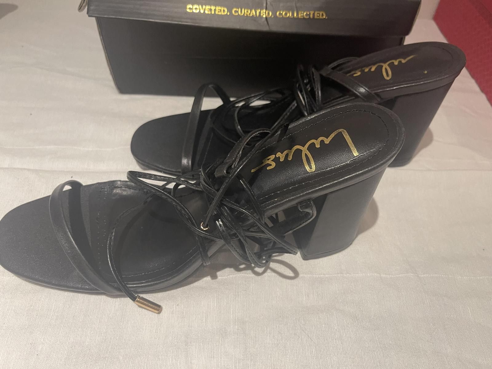 Lulus Lulus black tie up heels Size US 10 / IT 40 - 1 Thumbnail