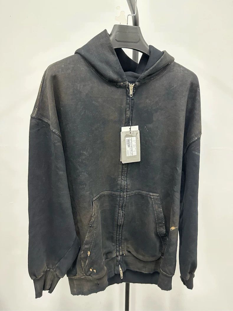 Balenciaga Mud-dyed 23 FW destroy zipper hoodie jacket
