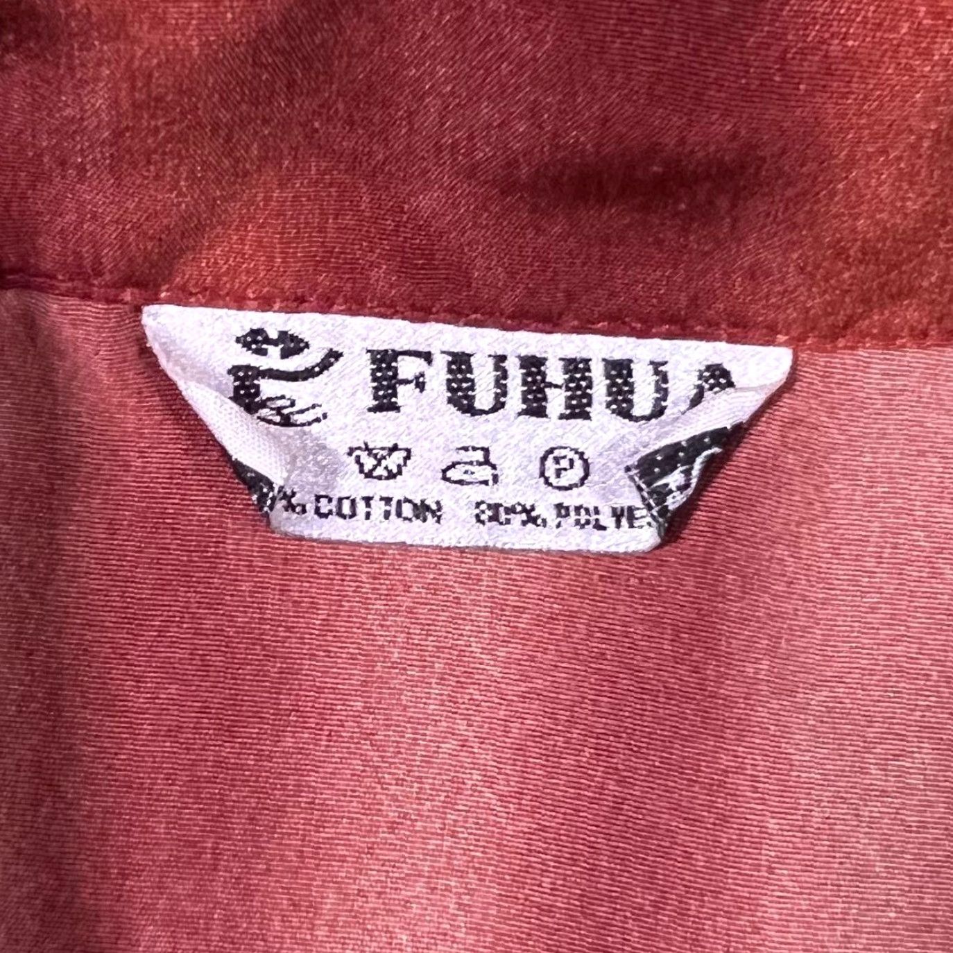 Vintage Fuhua Early 00's Y2K Goth Dog Biker Graphic Red Open Collar Shirt Women's 6 blouse Size M / US 6-8 / IT 42-44 - 4 Thumbnail
