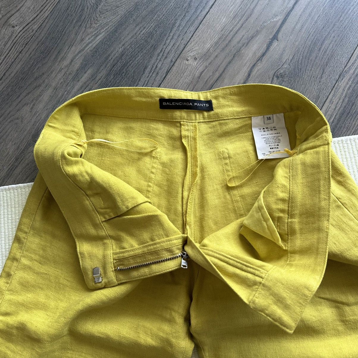 Balenciaga BALENCIAGA. PANTS Yellow Linen Cigarette Women’s Trousers Size 28" / US 6 / IT 42 - 5 Thumbnail