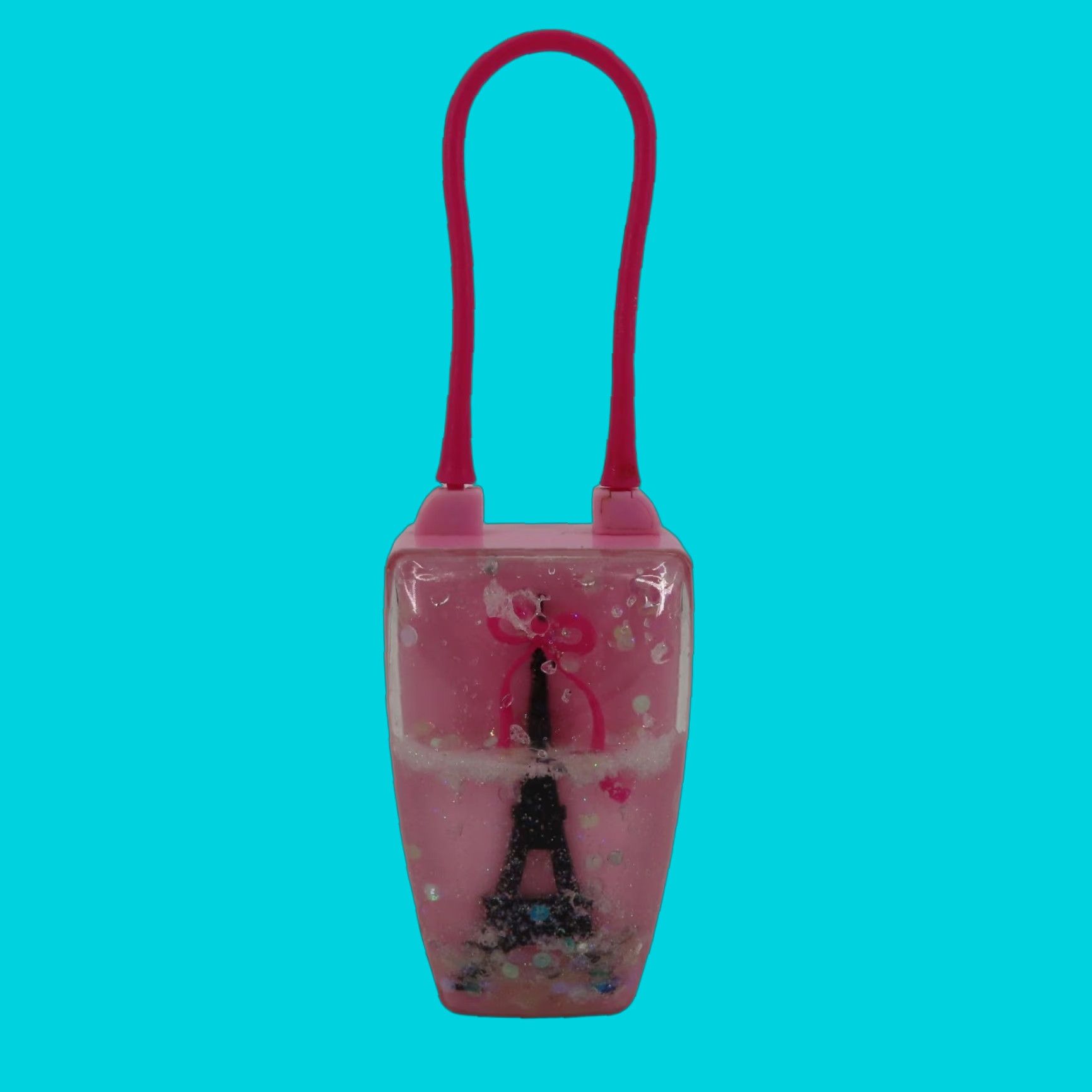 Vintage VINTAGE Bath and Body Works PocketBac Holder Eiffel Tower Snow Globe Loop Top VTG Pink Plastic Key Chain One Size Women Size ONE SIZE - 1 Thumbnail