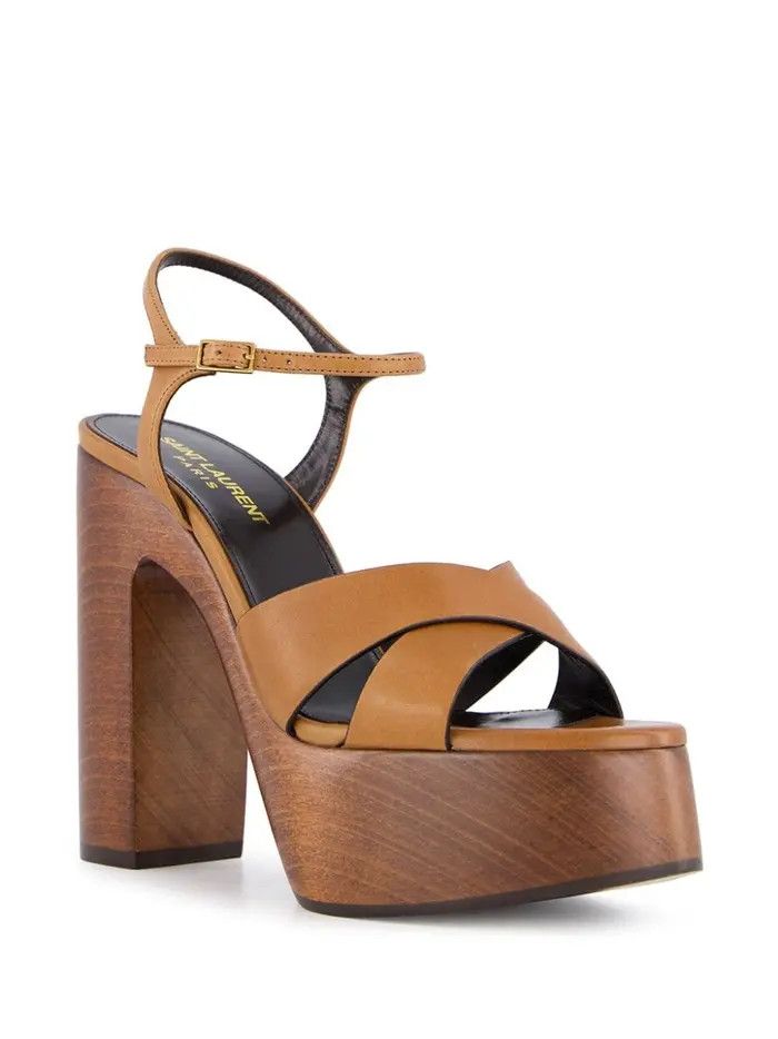 Saint Laurent Paris o1s1wg110925 Bianca Jota Heaven Platform Sandals in Brown Size US 12 / IT 42 - 2 Thumbnail