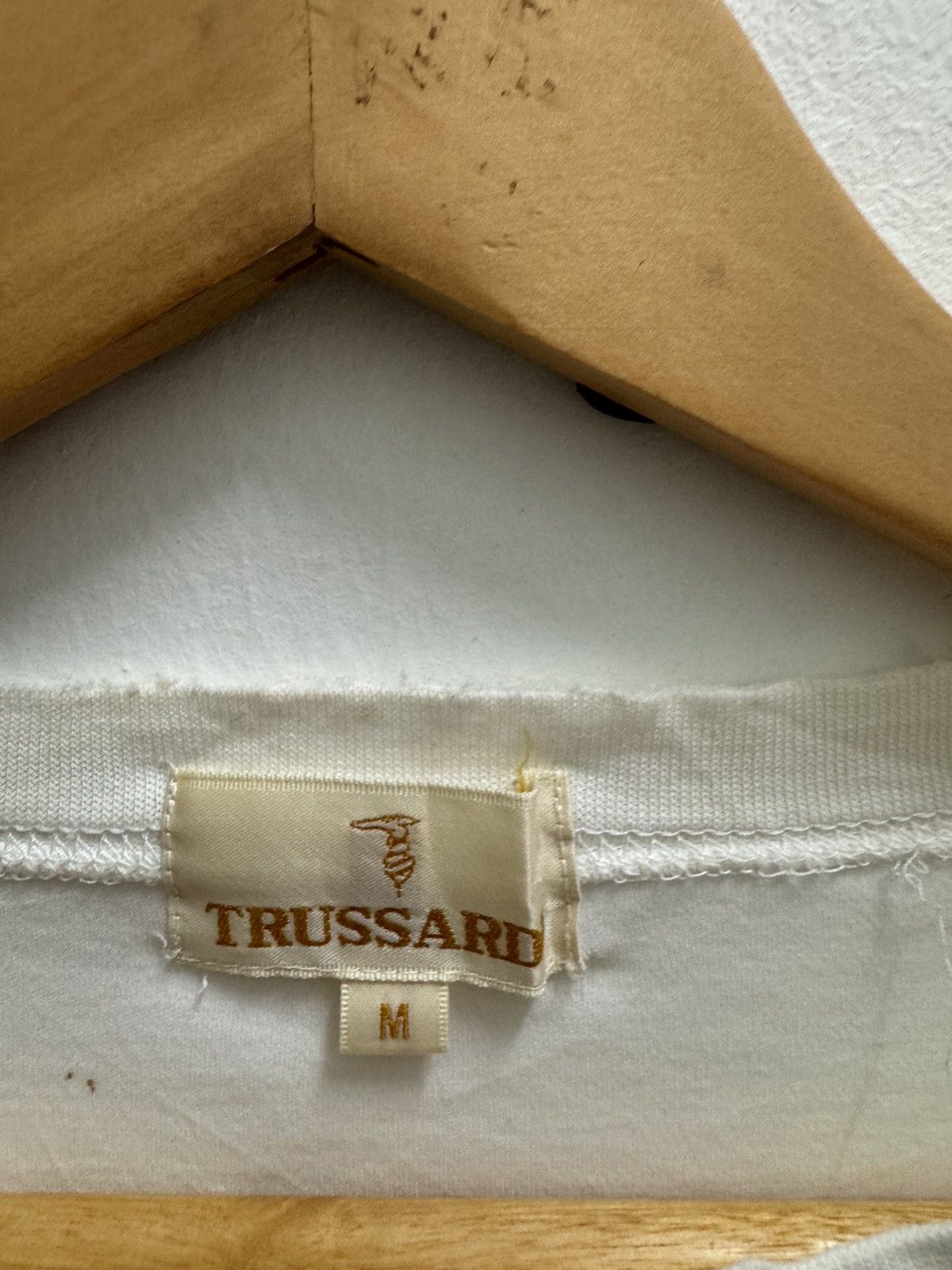 Trussardi × Vintage Vintage Trussardi Spellout Design Distressed Tee Size US M / EU 48-50 / 2 - 8 Thumbnail