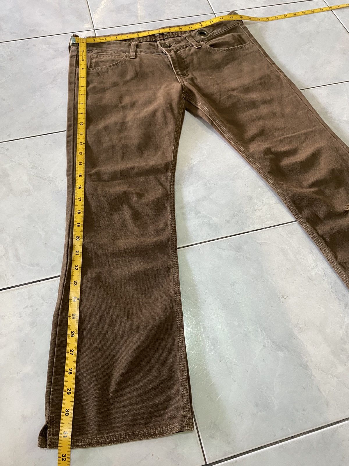Le Grande Bleu (L.G.B.) L.G.B. Brown Canvas Pants Utility Cargo Pocket & Distress Size US 31 - 17 Thumbnail