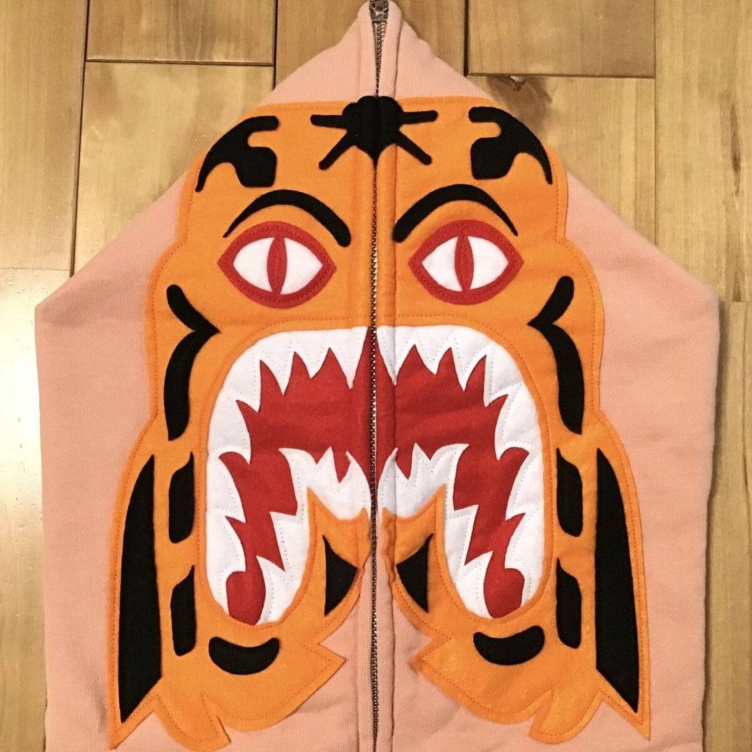 Bape BAPE Tiger full zip hoodie salmon pink a bathing ape Size US XL / EU 56 / 4 - 3 Thumbnail