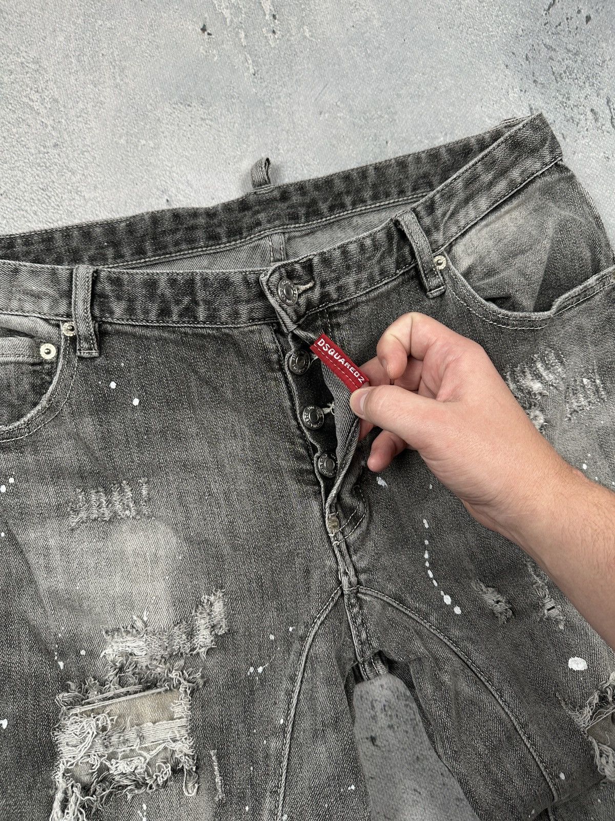 Dsquared2 Dsquared2 1964 Skater Jean Grey Denim Jeans Paint Splatter Size US 34 / EU 50 - 4 Thumbnail