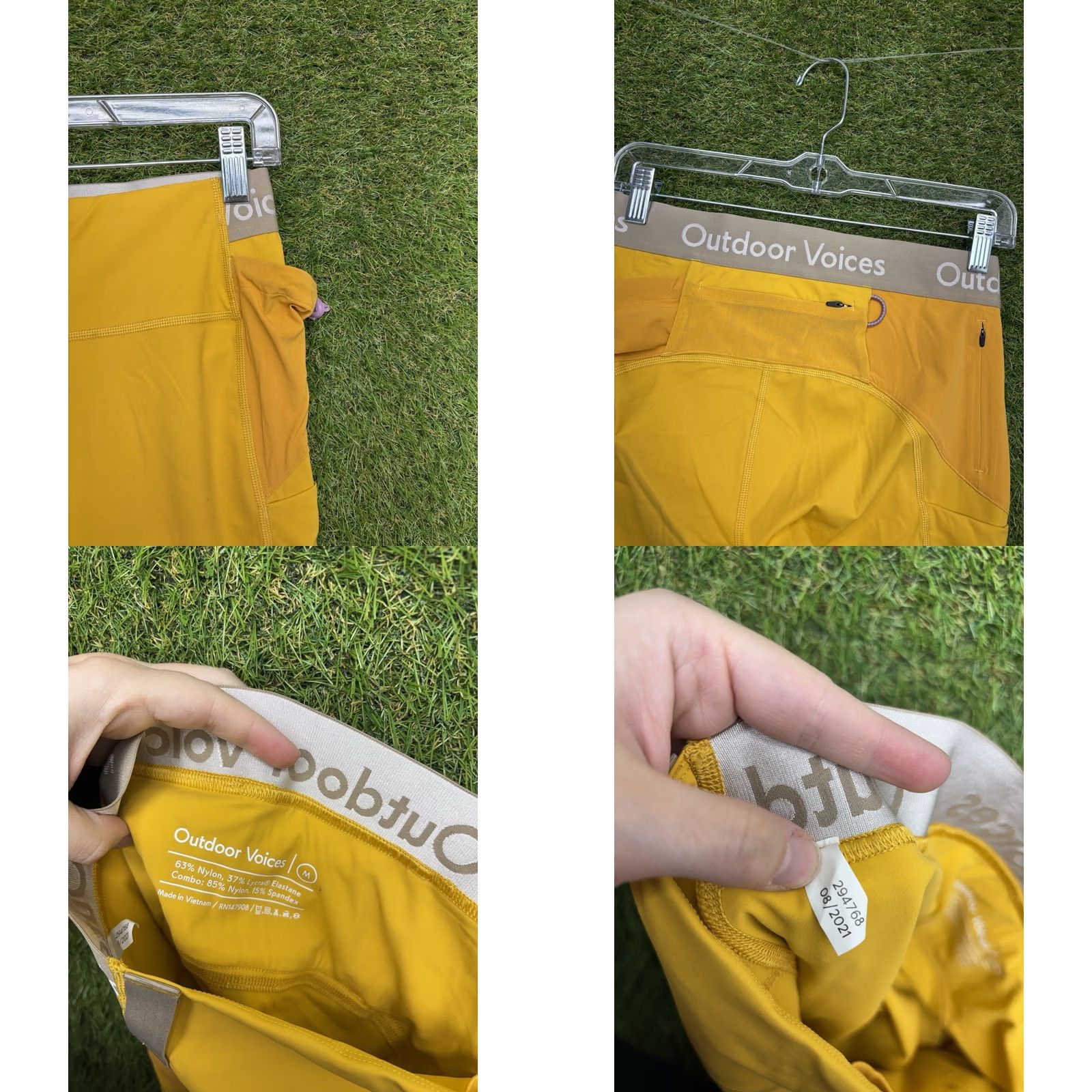 Outdoor Voices Outdoor Voices Zoom Full Length Leggings Womens M Pockets Yellow Hiking Legging Athletic Slim Fit 26in Inseam Size 32" / US 10 / IT 46 - 8 Thumbnail