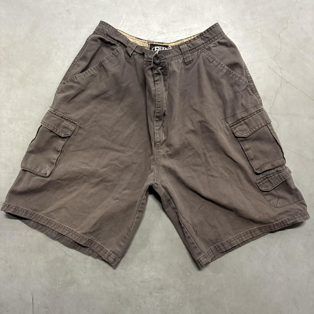 Vintage Crazy Vintage Y2K/2000s Brown Rugged Wear Skater Streetwear cargo Shorts Jorts! Size US 36 / EU 52 - 1 Thumbnail