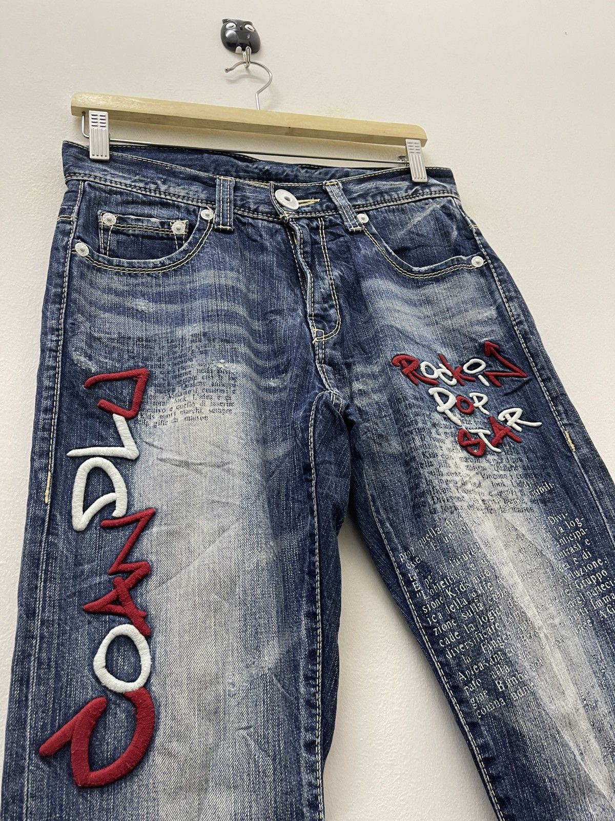 Japanese Brand Rare Vintage CO AND LU Poem Punk Rock Star Denim Size US 29 - 4 Thumbnail