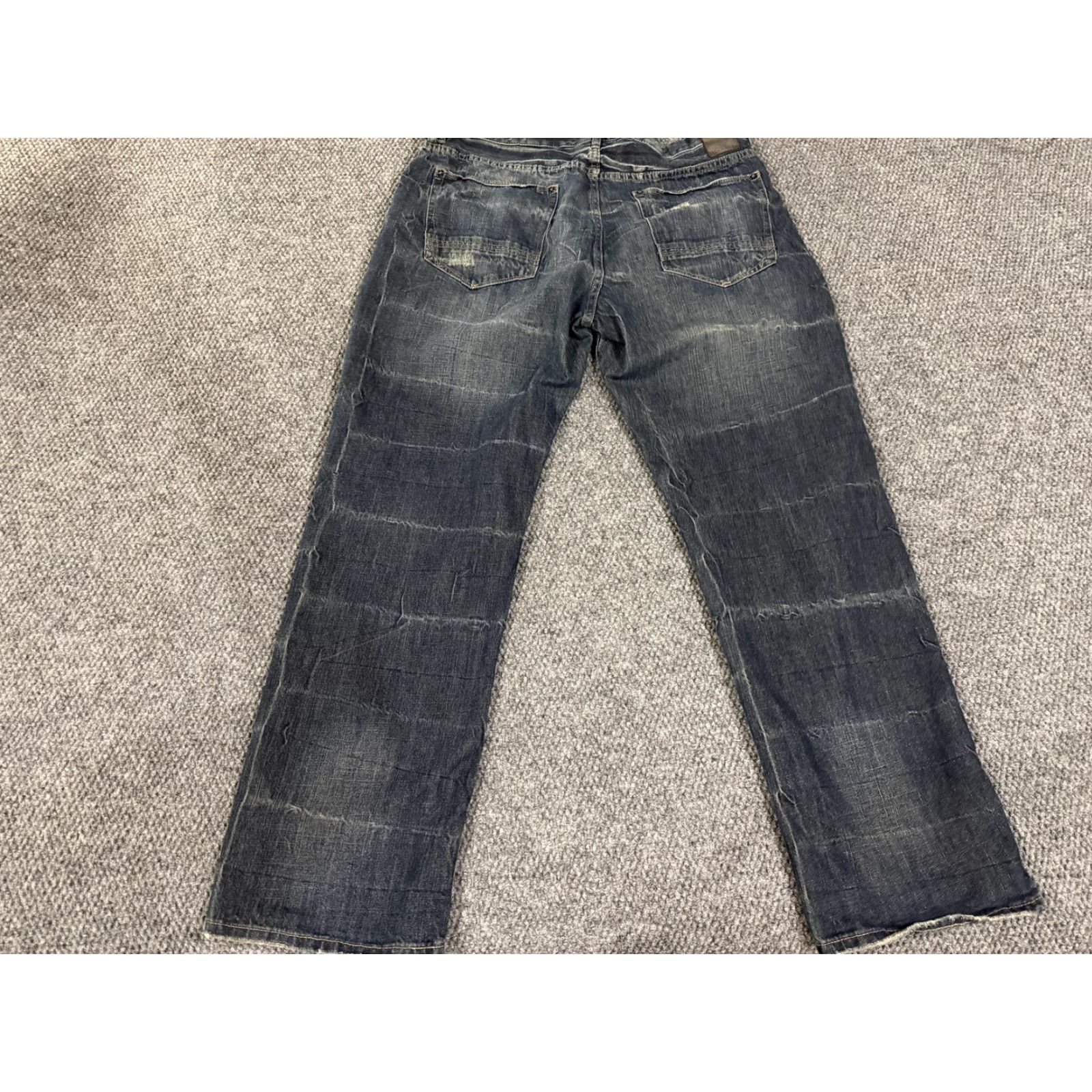 Sean John Sean John Jeans Mens 36x32 Hamilton Relaxed Fit Blue Denim Distressed Pockets Straight Cross-Brand Wrangler Size US 36 / EU 52 - 7 Thumbnail