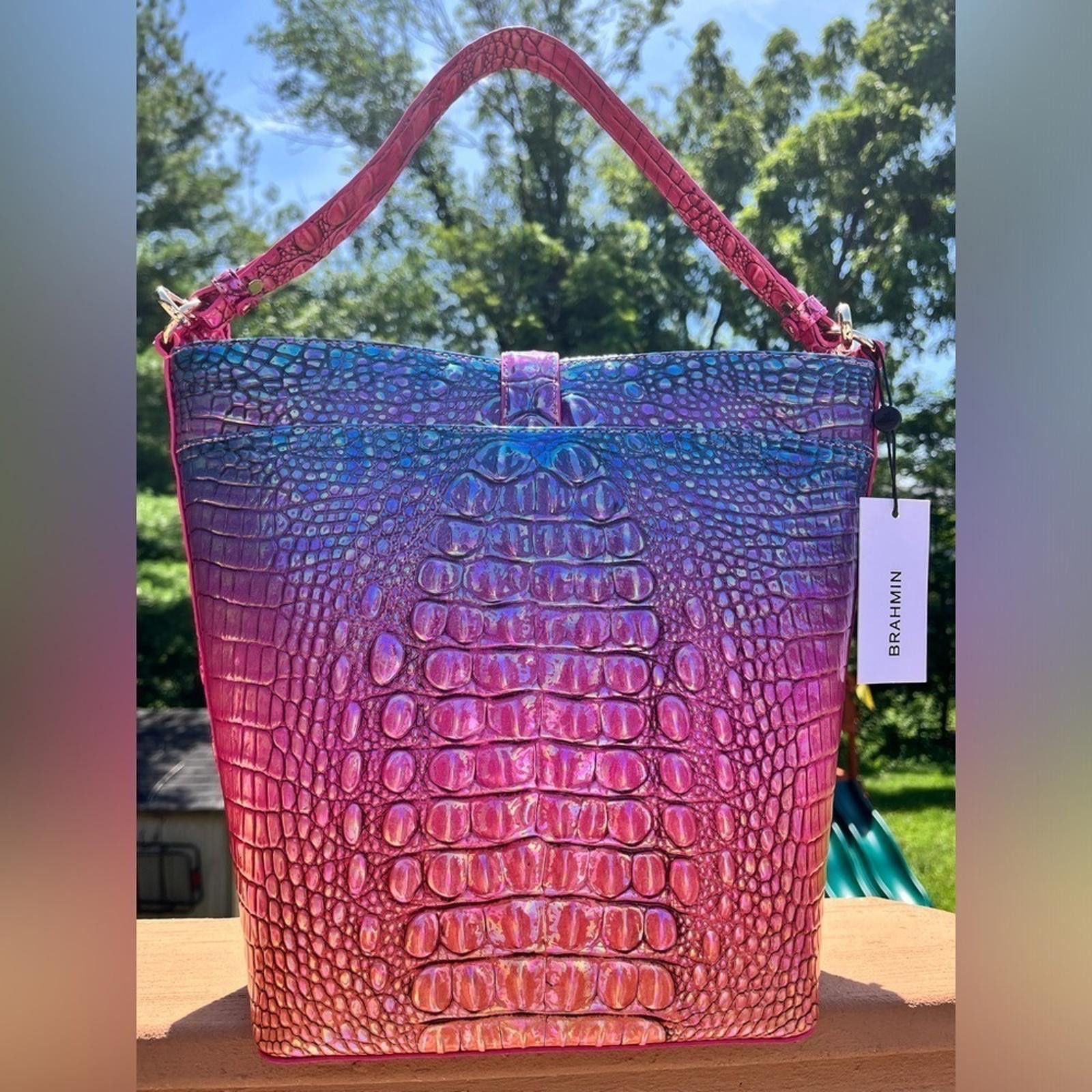 BRAHMIN Brahmin Shira Horizon Ombre Bucket Bag Size ONE SIZE - 4 Thumbnail