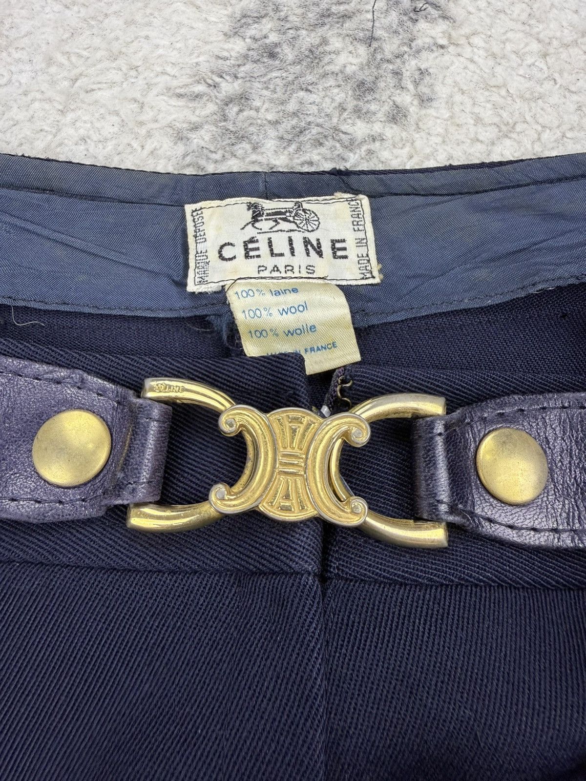 Celine Vintage CELINE Removable Belt Wool Trousers Pant Size 28" / US 6 / IT 42 - 24 Thumbnail