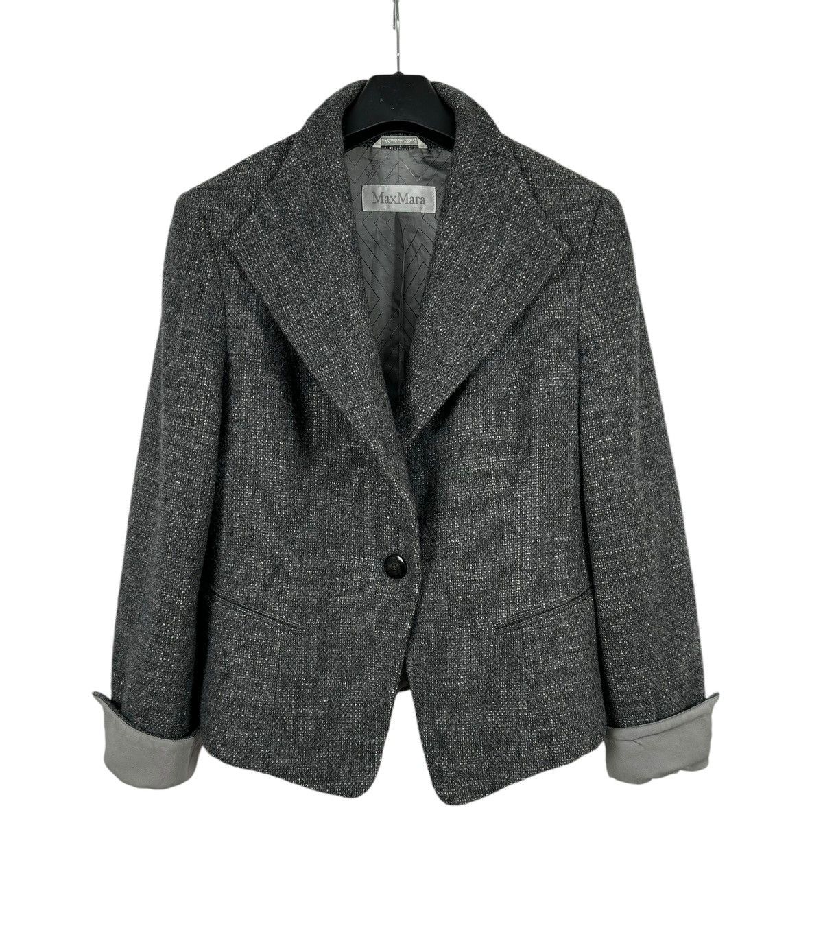 Max Mara Max Mara Lana Wool Tweed Blazer size IT48 US14 Size XL / US 12-14 / IT 48-50 - 8 Thumbnail