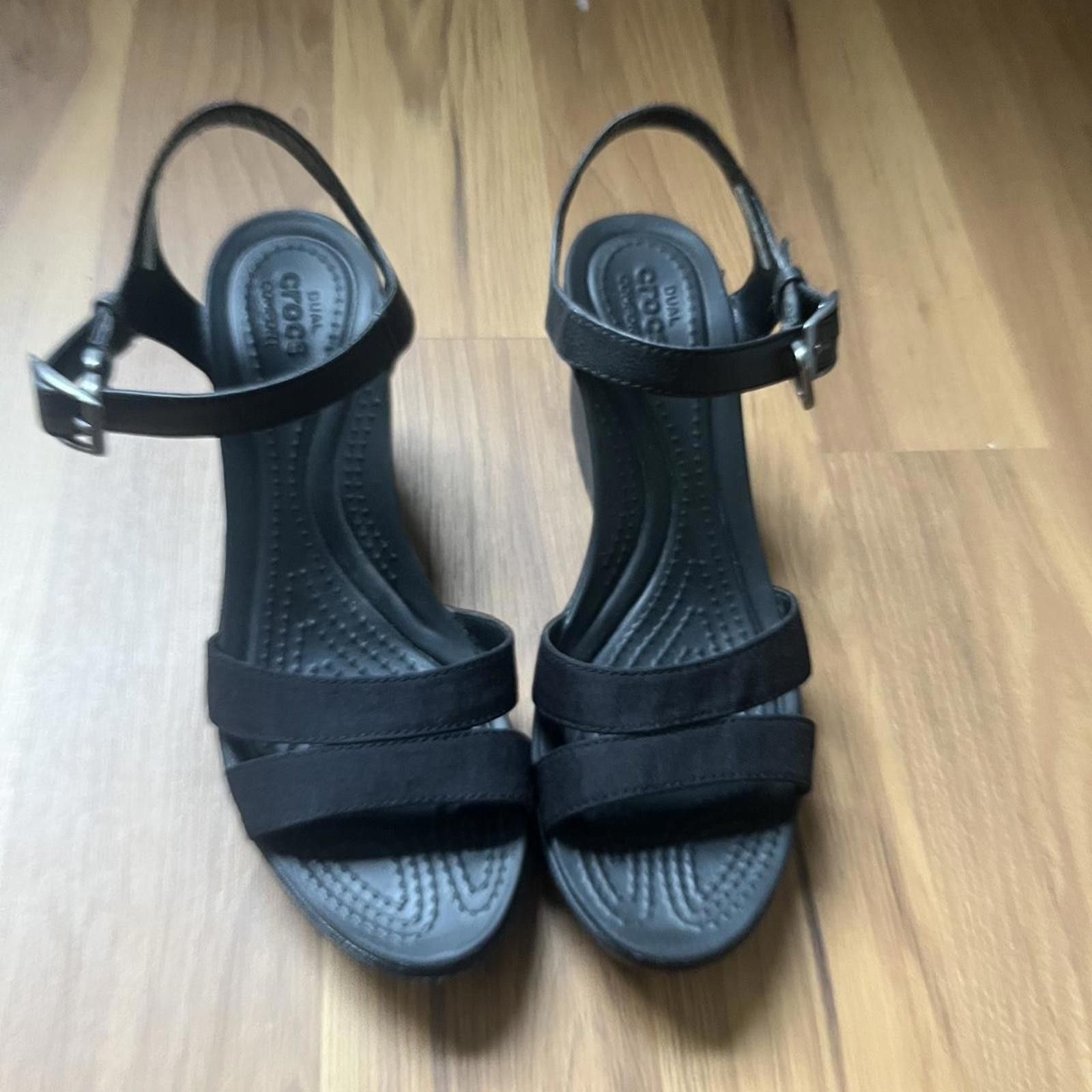 Crocs Crocs Women's Black Sandal Size US 7 / IT 37 - 3 Thumbnail