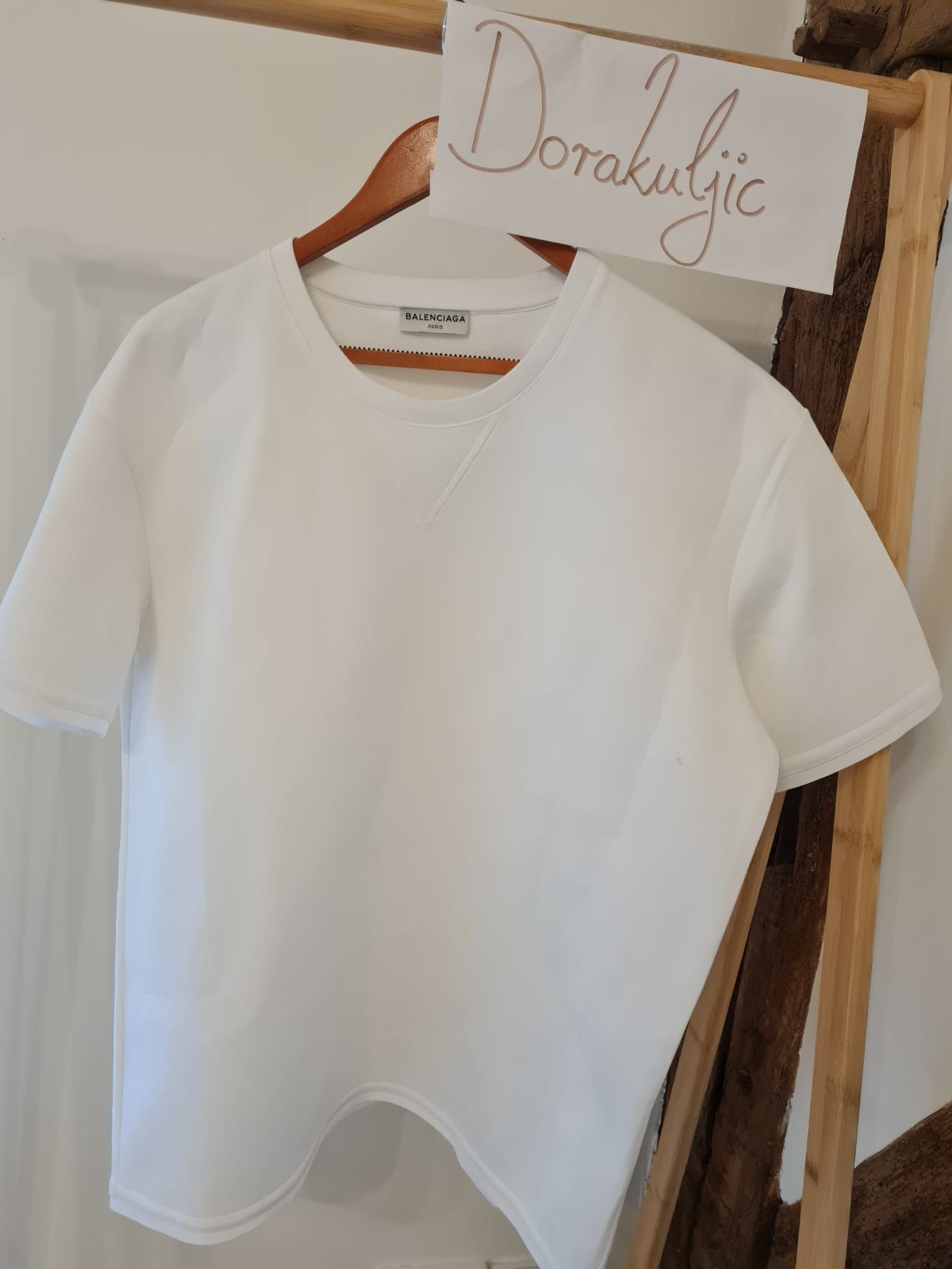 image of Balenciaga Thick T-Shirt in White, Men's (Size XL)