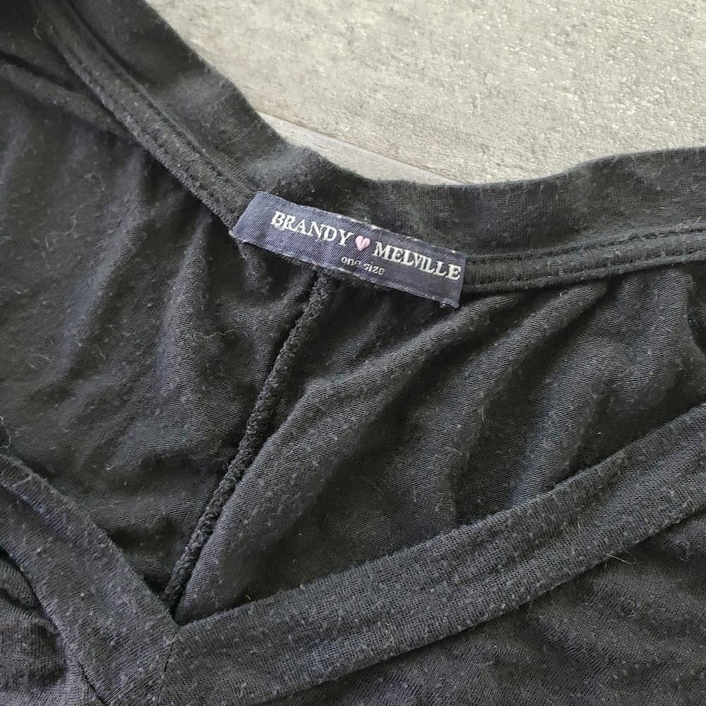 Designer Black Basic Melville Boxy Vneck Sleeve Size ONE SIZE - 5 Thumbnail