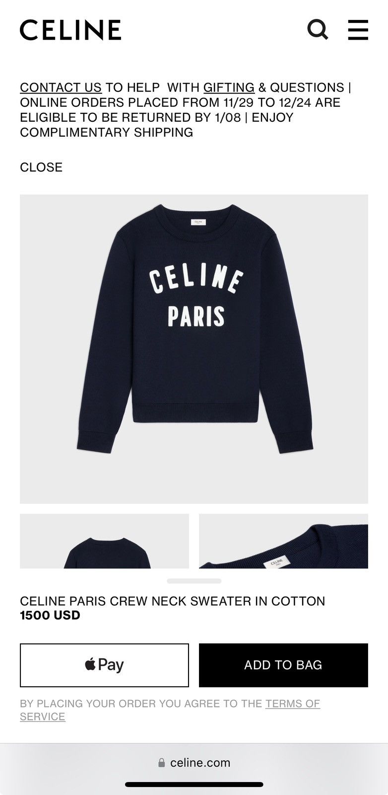 Celine Celine sweater Size US S / EU 44-46 / 1 - 2 Thumbnail