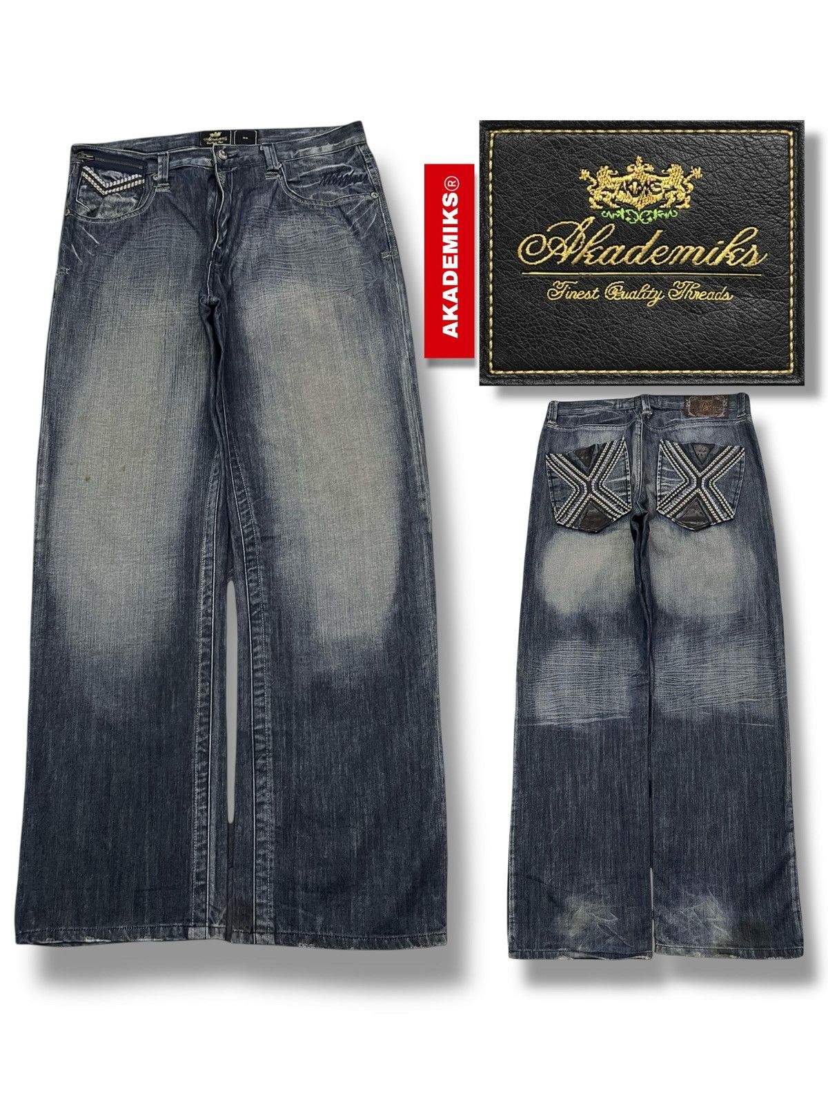 Vintage Akademiks Y2K archive Baggy Jeans Hip Hop Fit
