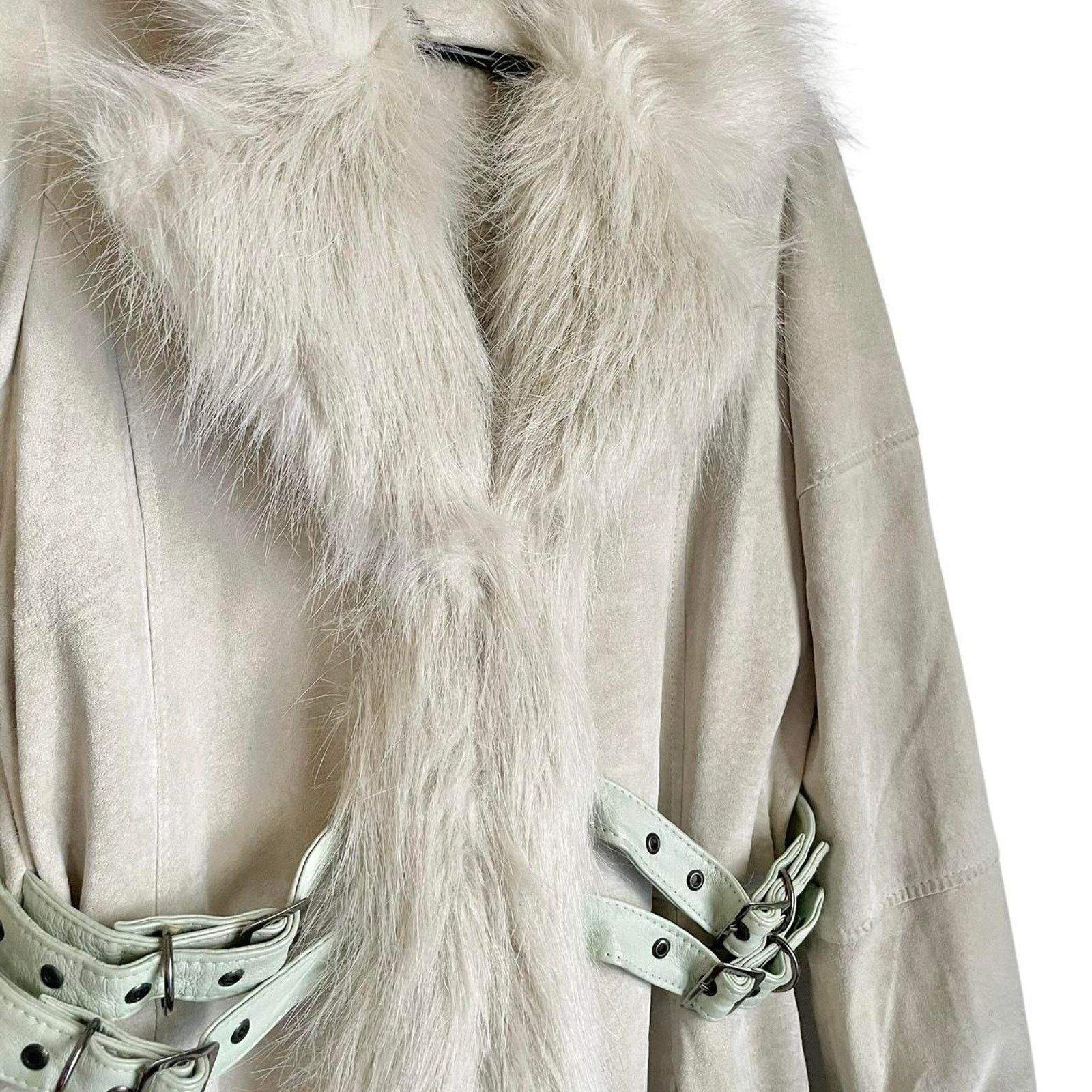 XOXO VTG XOXO Y2K Penny Lane coat genuine leather faux fur trim Size L / US 10 / IT 46 - 3 Thumbnail