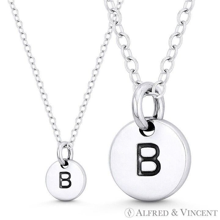 Other Initial Letter "B" Engraved Tiny Circle Pendant Size ONE SIZE - 1 Preview