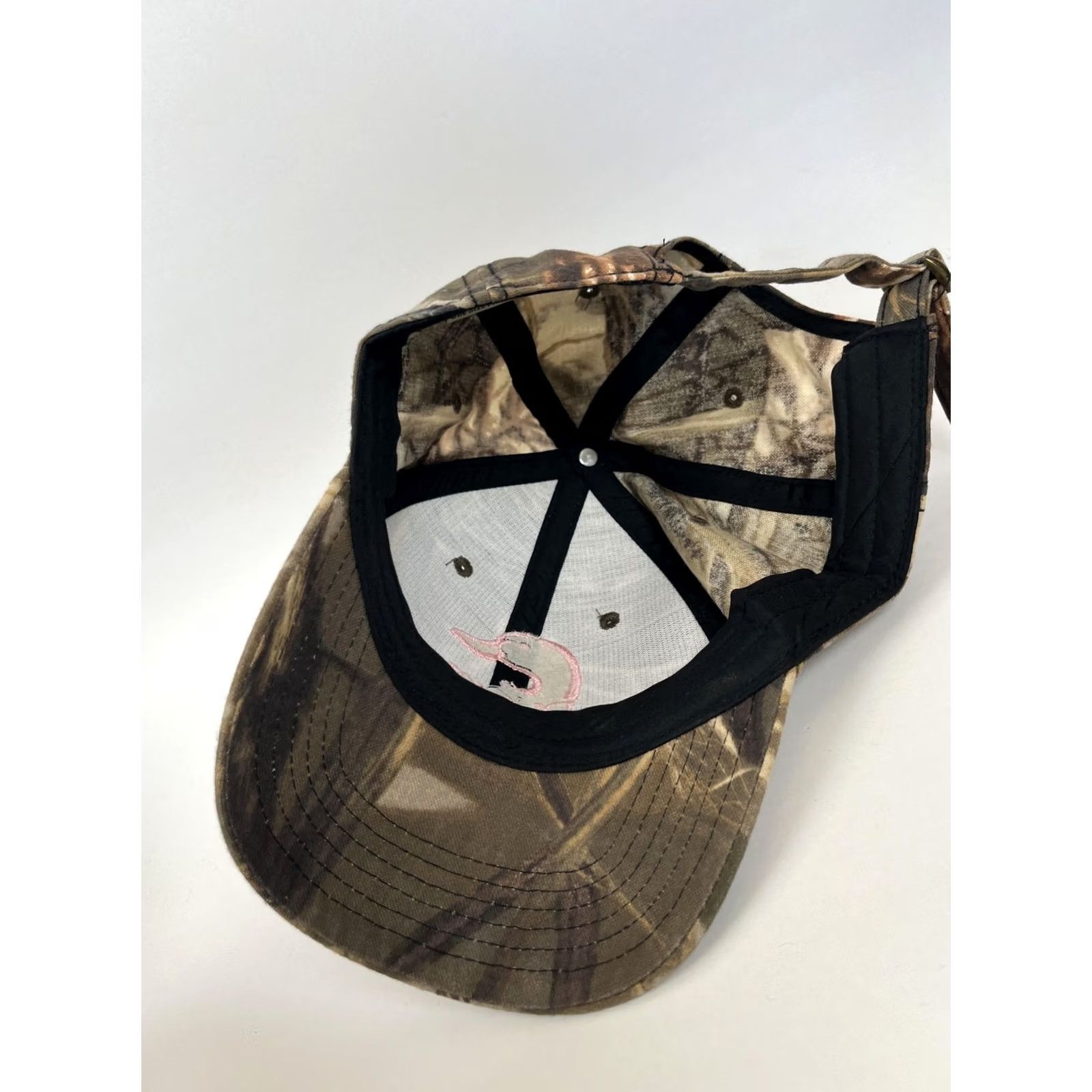 Pinko Ducks Unlimited Hat Cap Strap Back Womens One Size Brown Pink Logo Camo Hunting Size ONE SIZE - 7 Thumbnail