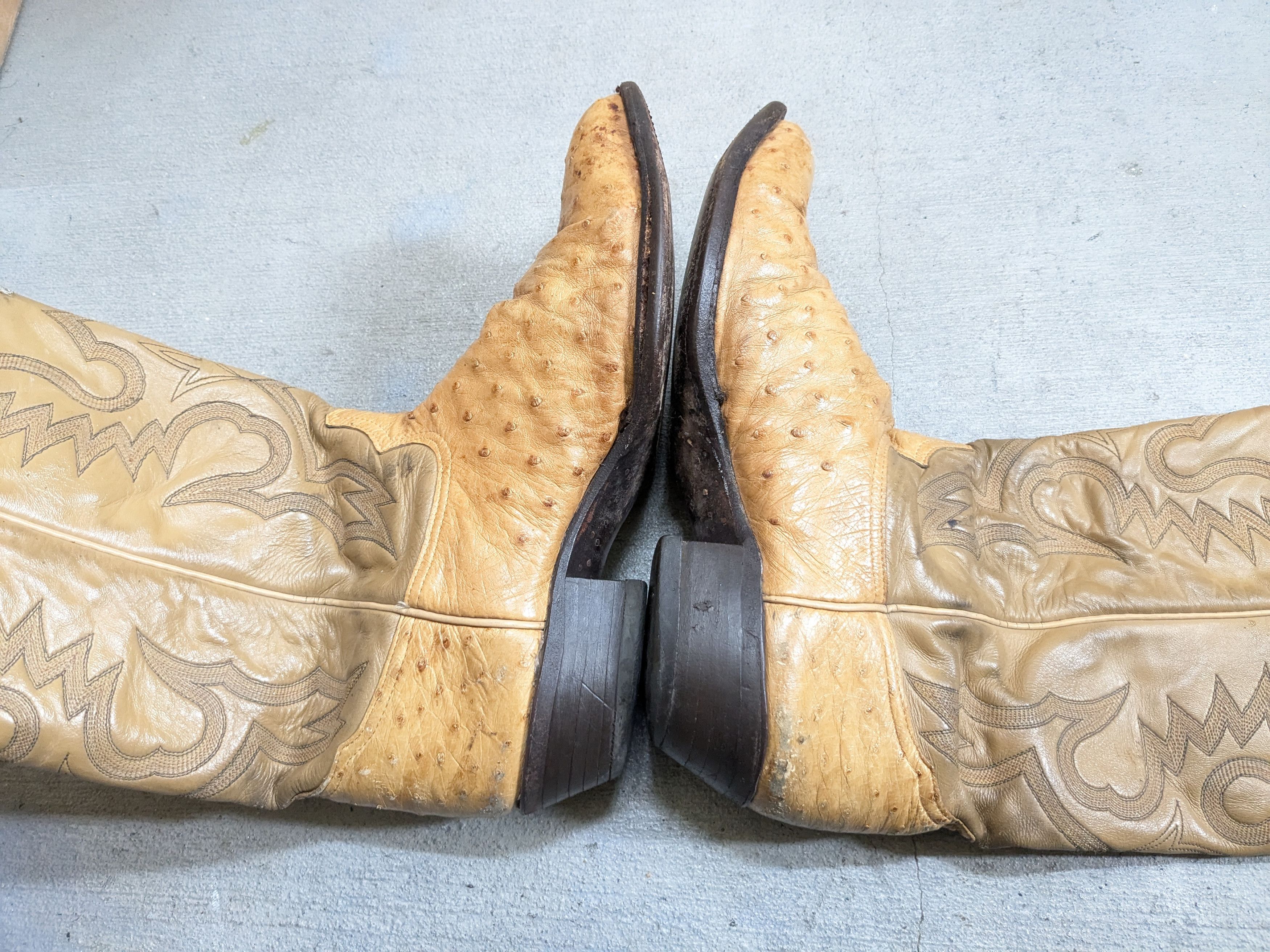 Tony Lama Tony Lama Cowboy Boots Beige 10.5 Wide Leather USA Americana Size US 10.5 / EU 43-44 - 10 Thumbnail