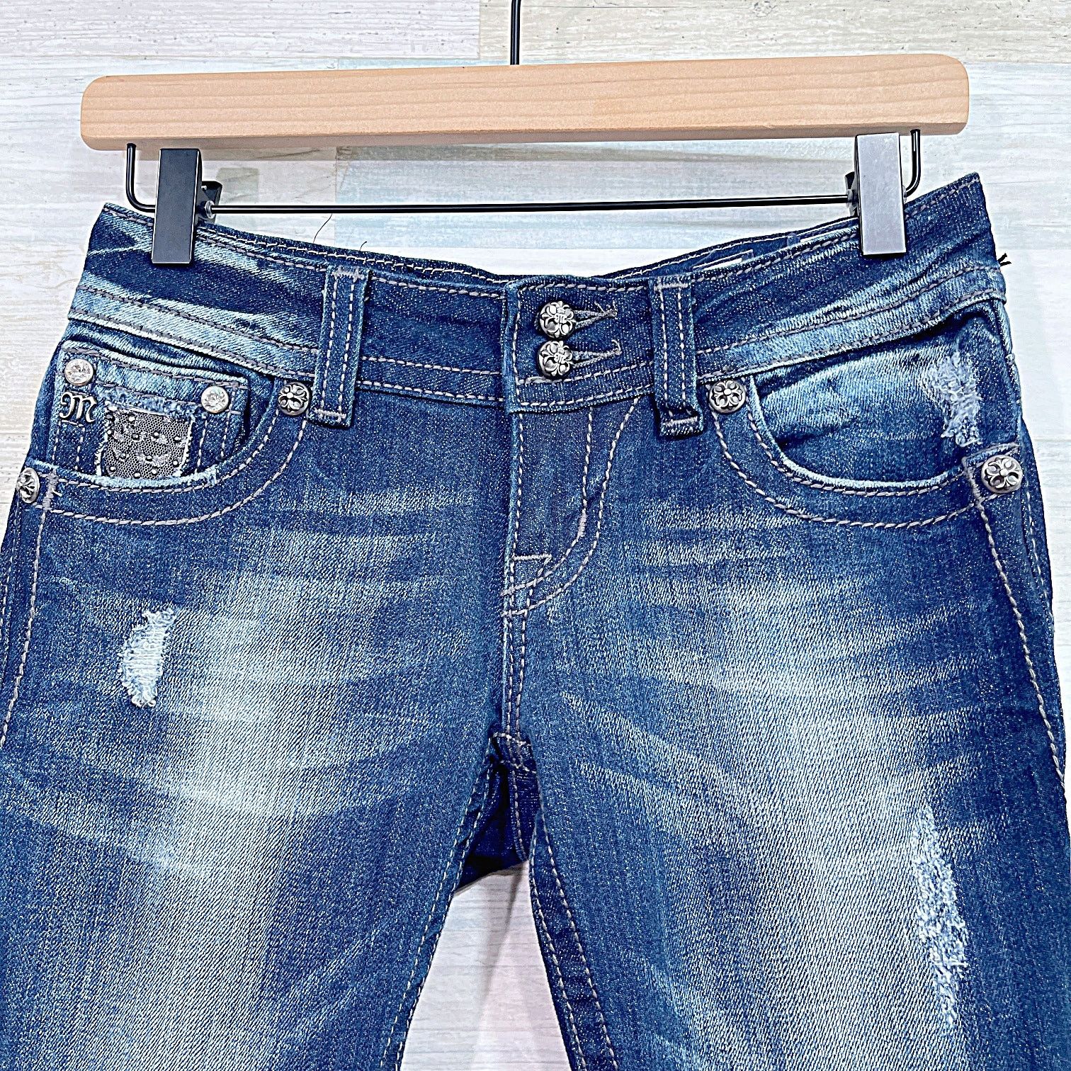Miss Me Miss Me Embellished Fringe Easy Boot Cut Jeans Womens 26 Size 26" / US 2 / IT 38 - 2 Thumbnail