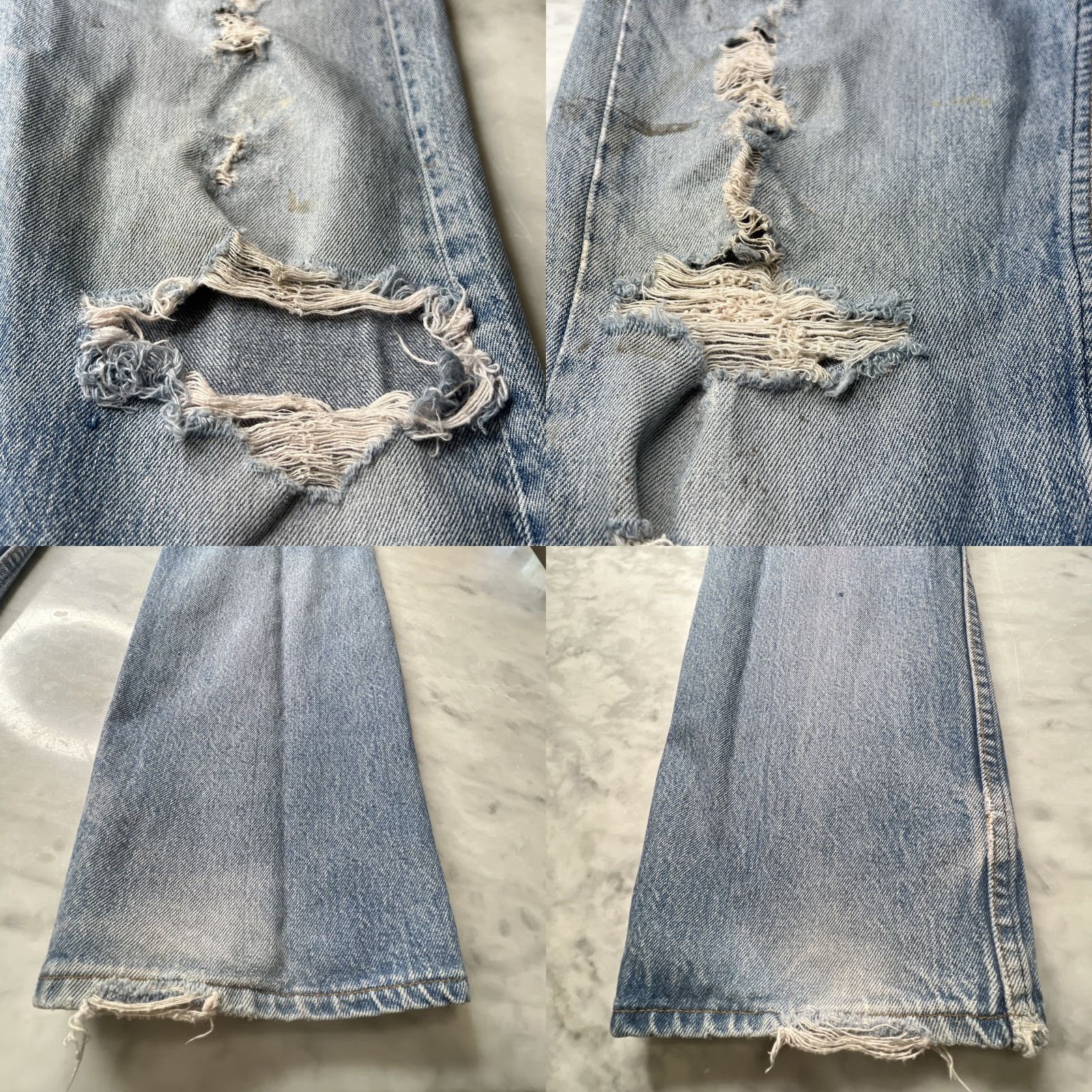 Levi's VINTAGE Levi's 501 Jeans 34x34 Button Fly 80s Thrashed Distressed Blue Denim Mens Regular 5-Pocket USA Size US 34 / EU 50 - 8 Thumbnail