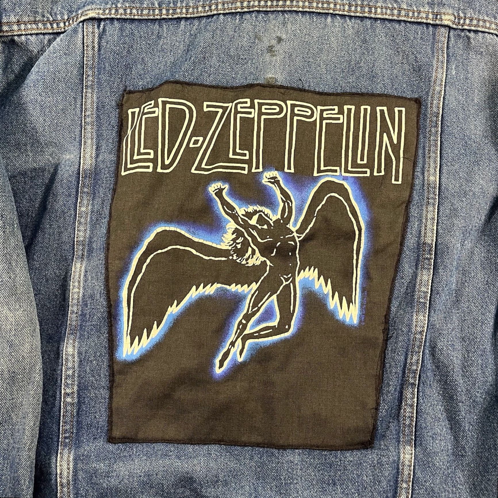 Marlboro VINTAGE Marlboro Country Store Jean Jacket XL Blue Denim Biker 90s Patches Mens Size US 36 / EU 52 - 2 Thumbnail