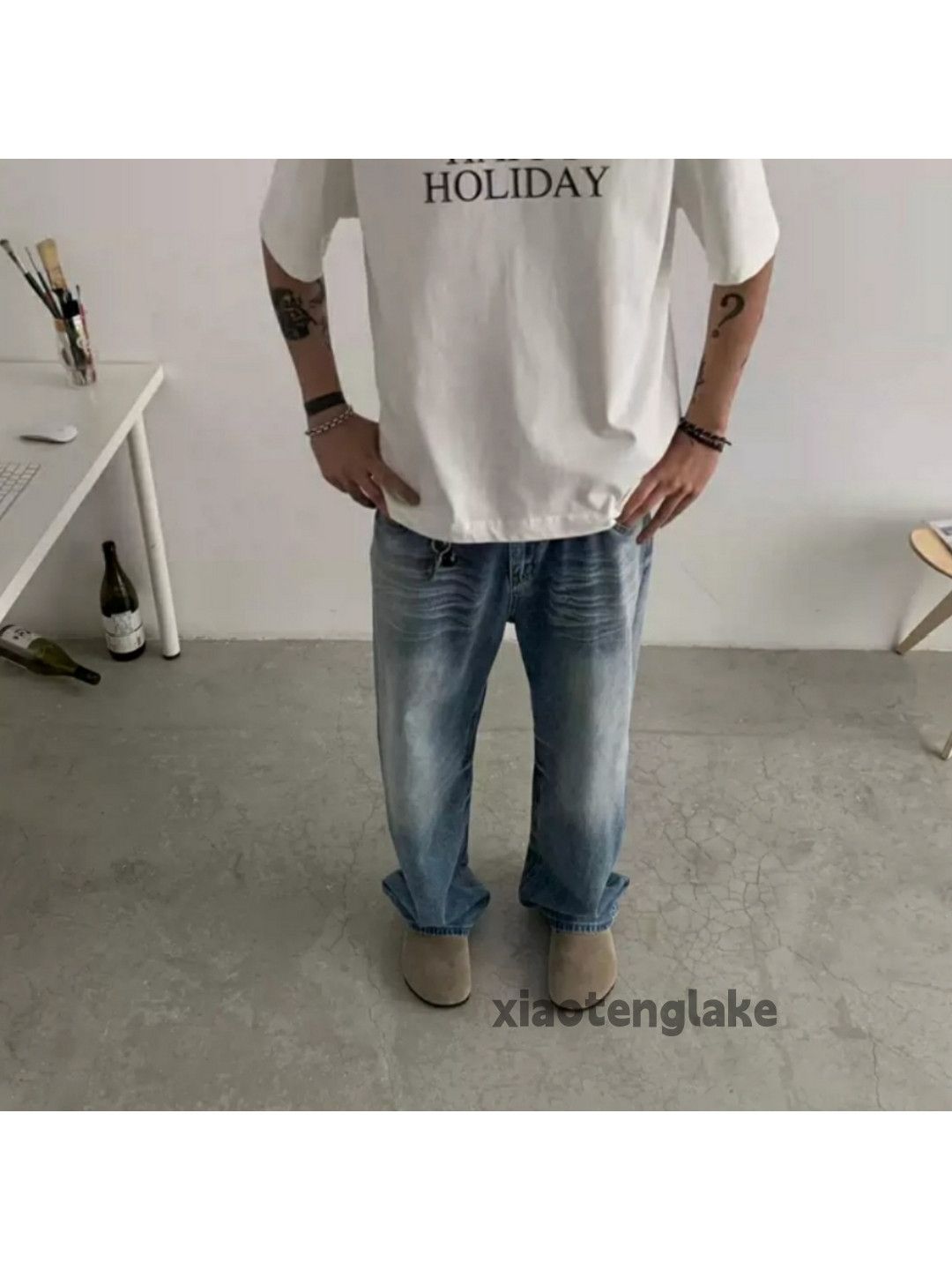 Jean × Vintage washed faded gradient loose baggy yuppie jeans Size US 32 / EU 48 - 5 Thumbnail
