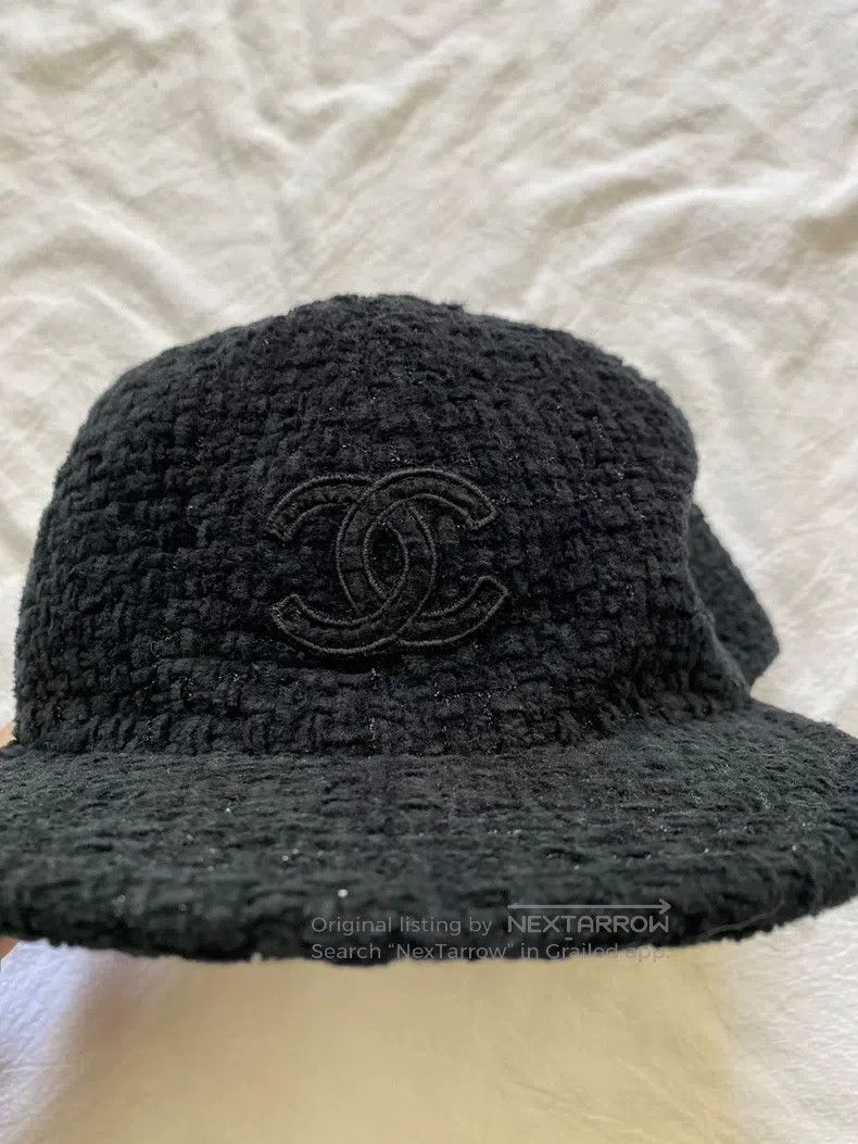 Chanel Chanel SizeM 22B black soft tweed baseball cap Size ONE SIZE - 2 Thumbnail