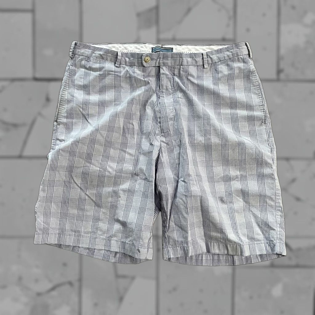 Peter Millar Peter Millar Crown Sport Shorts Bermuda Blue Plaid Seersucker Men's 38 Regular Zip 9in Inch Inseam Color Blue Pattern Plaid Sport Mens Size US 38 / EU 54 - 1 Thumbnail