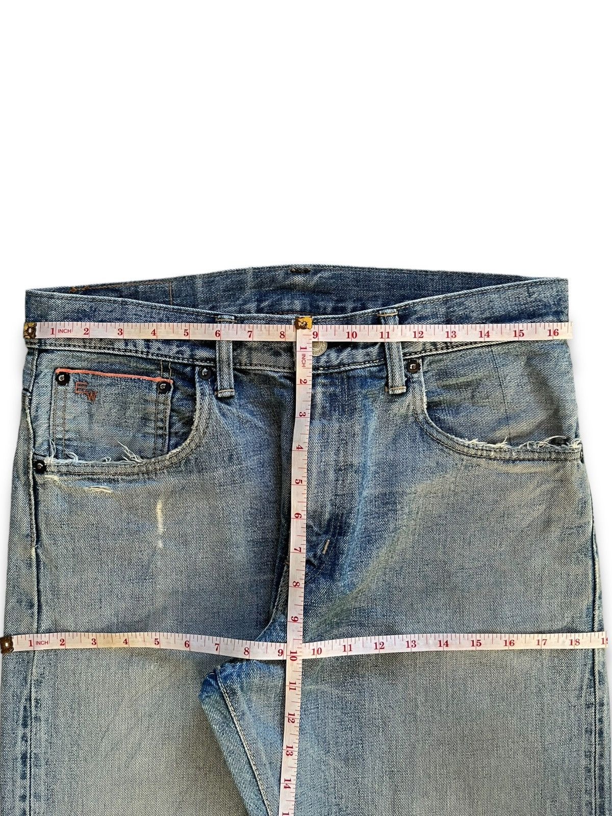 Edwin Vintage Japanese Edwin 505Z Selvedge Distressed Baggy Jeans Size US 33 - 12 Thumbnail