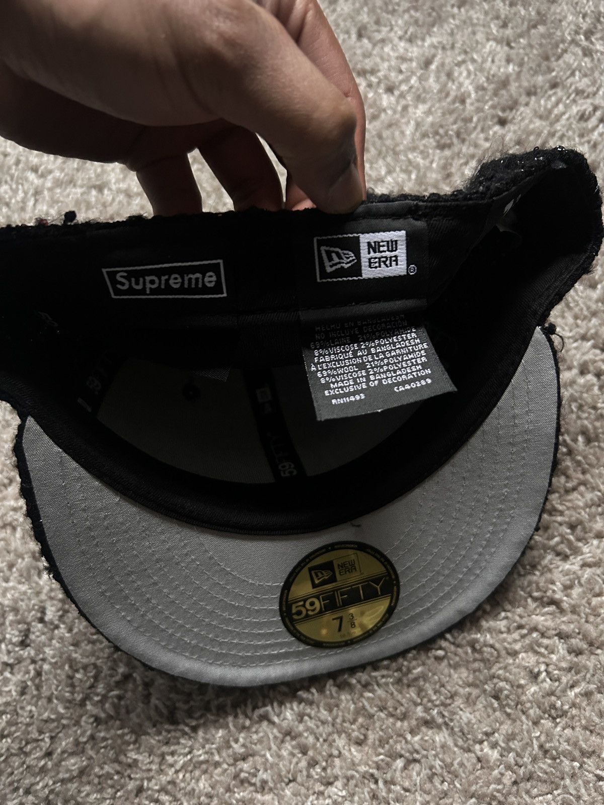 Supreme Supreme Bouclé Fitted Cap New Era Hat (7 3/8) Size ONE SIZE - 2 Thumbnail
