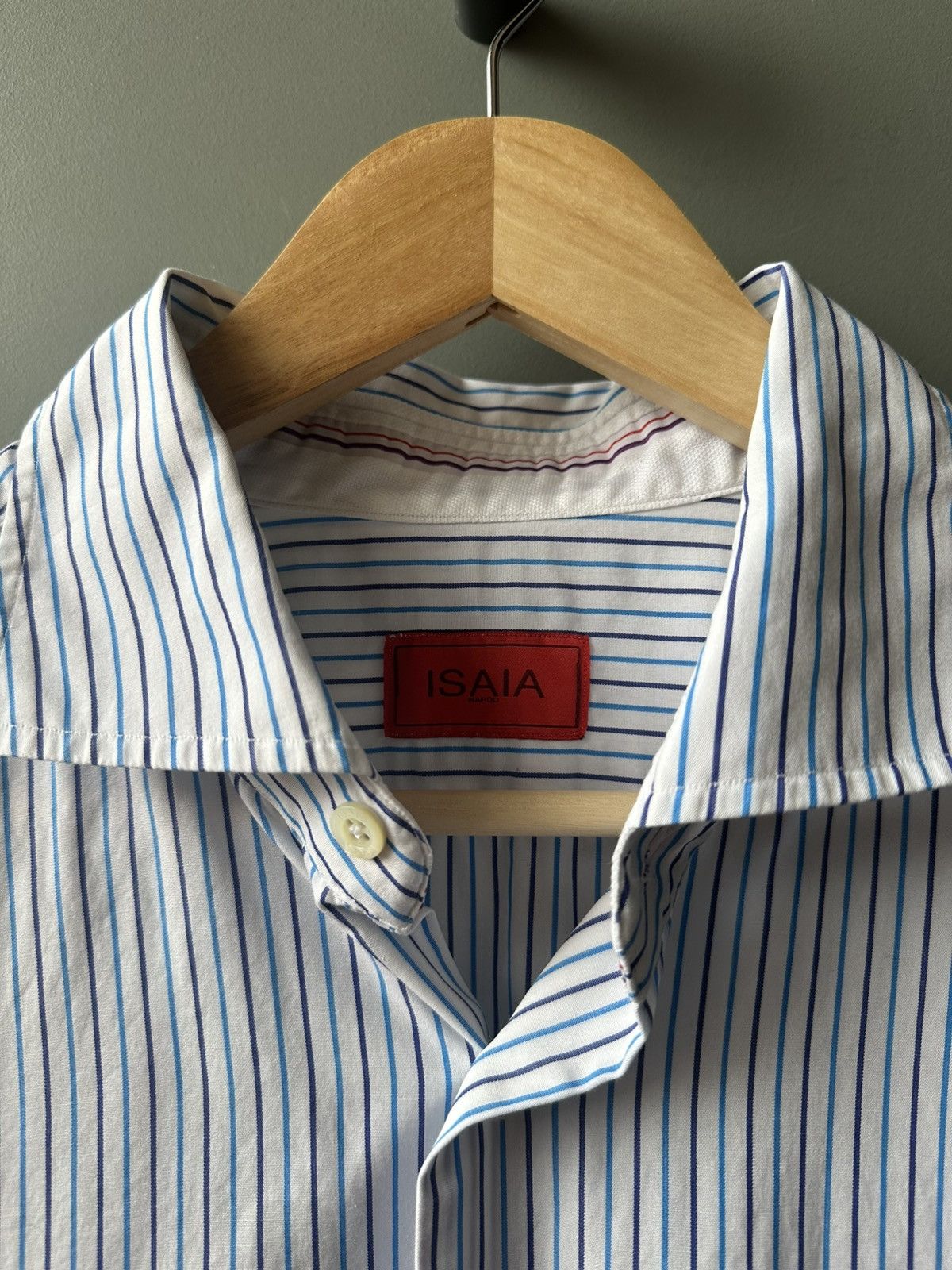 Isaia Napolii Isaia Napoli Striped Formal Cotton Dress Shirt Size 44/17.5 Size US XL / EU 56 / 4 - 3 Thumbnail