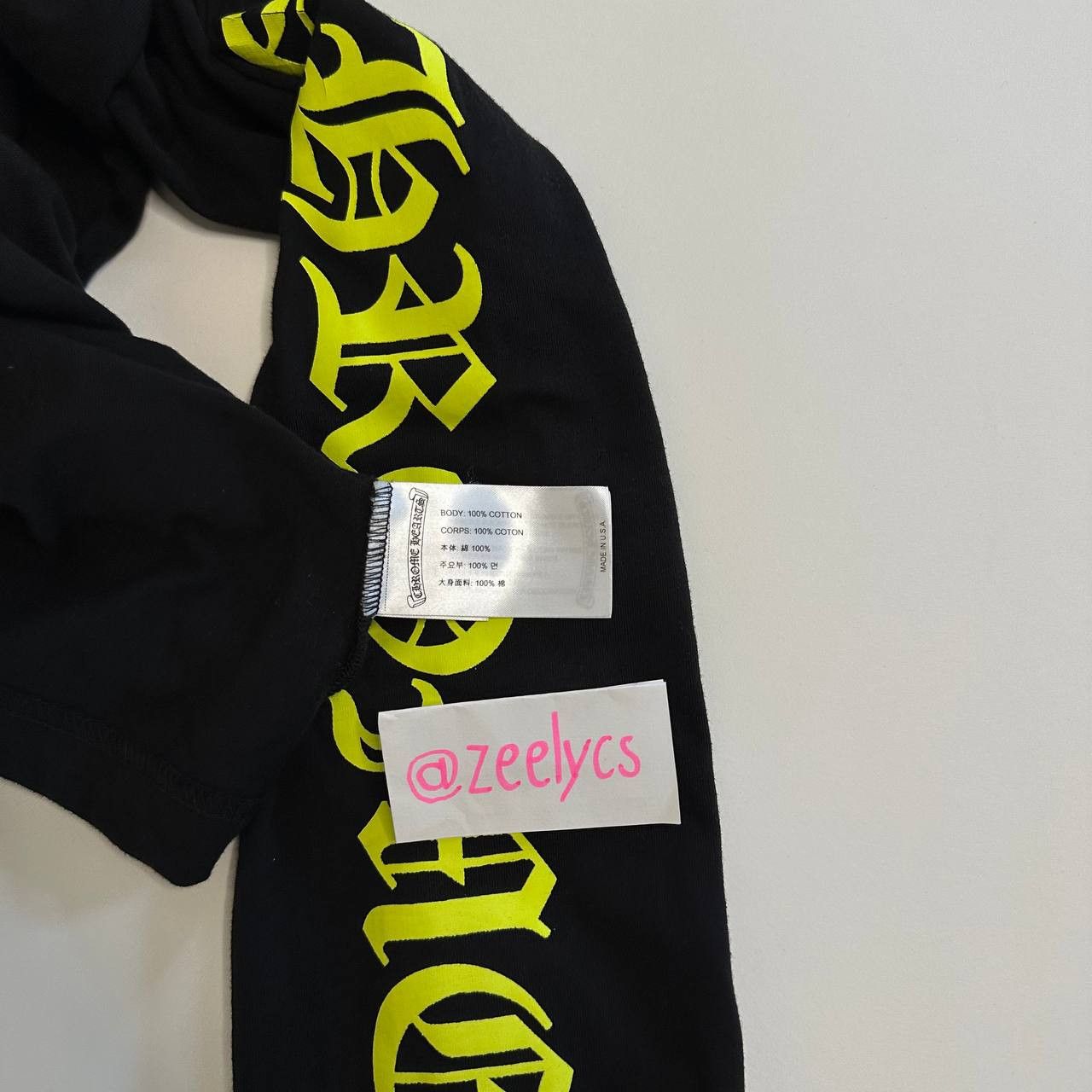 Chrome Hearts Chrome Hearts Neck Logo L/S Tee "Black Neon" Size US M / EU 48-50 / 2 - 6 Thumbnail