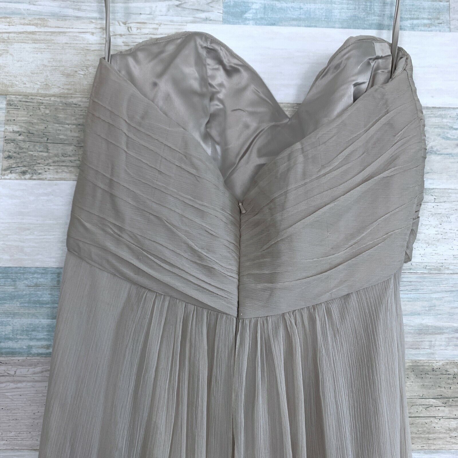 Other Nouvelle Amsale Silk Crinkle Chiffon Bridesmaid Dress Gown Size M / US 6-8 / IT 42-44 - 5 Thumbnail