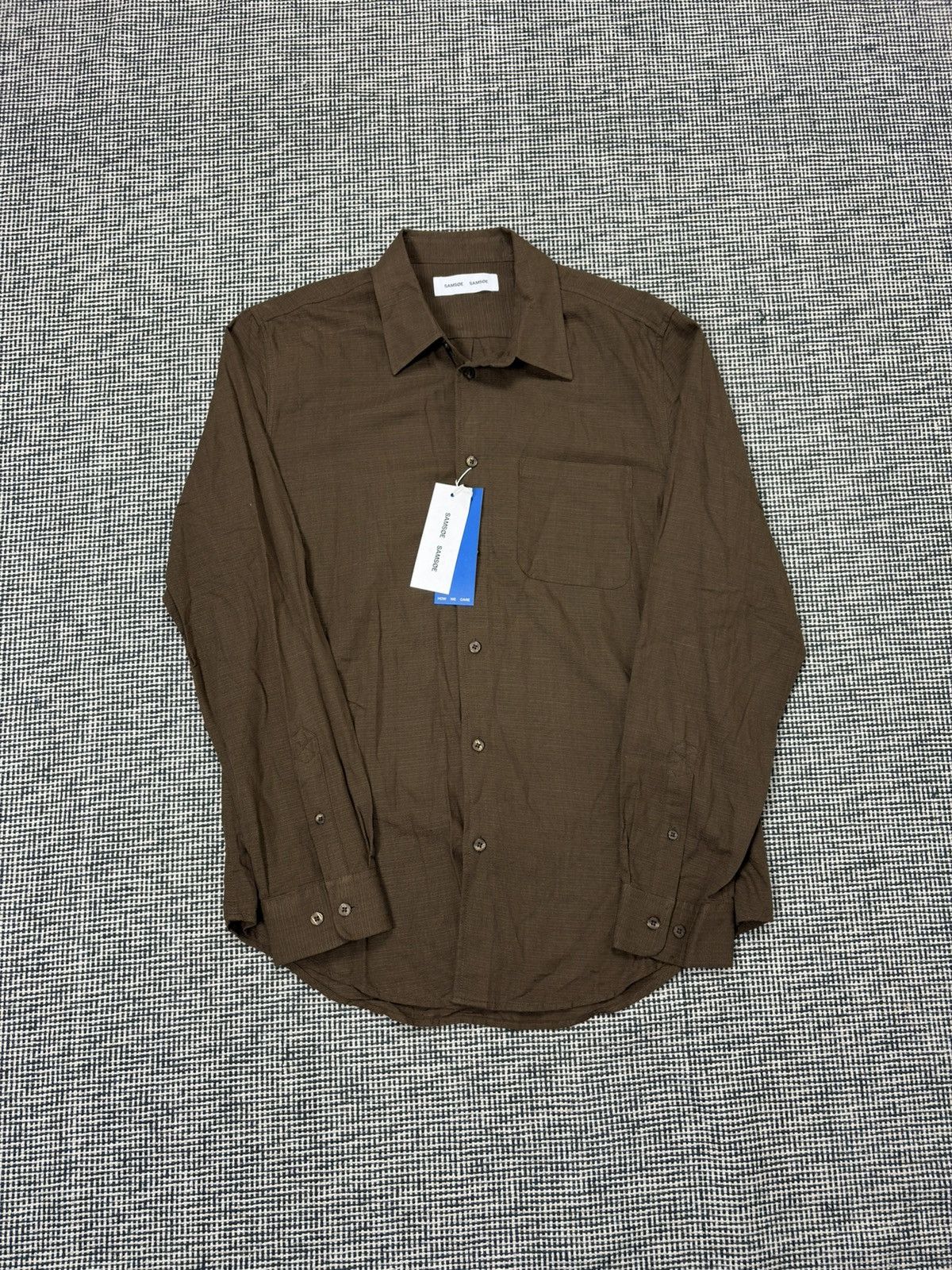 Samsoe Samsoe Samsoe Samsoe rrp175$ liam FF shirt dark earth viscose Size US L / EU 52-54 / 3 - 1 Thumbnail