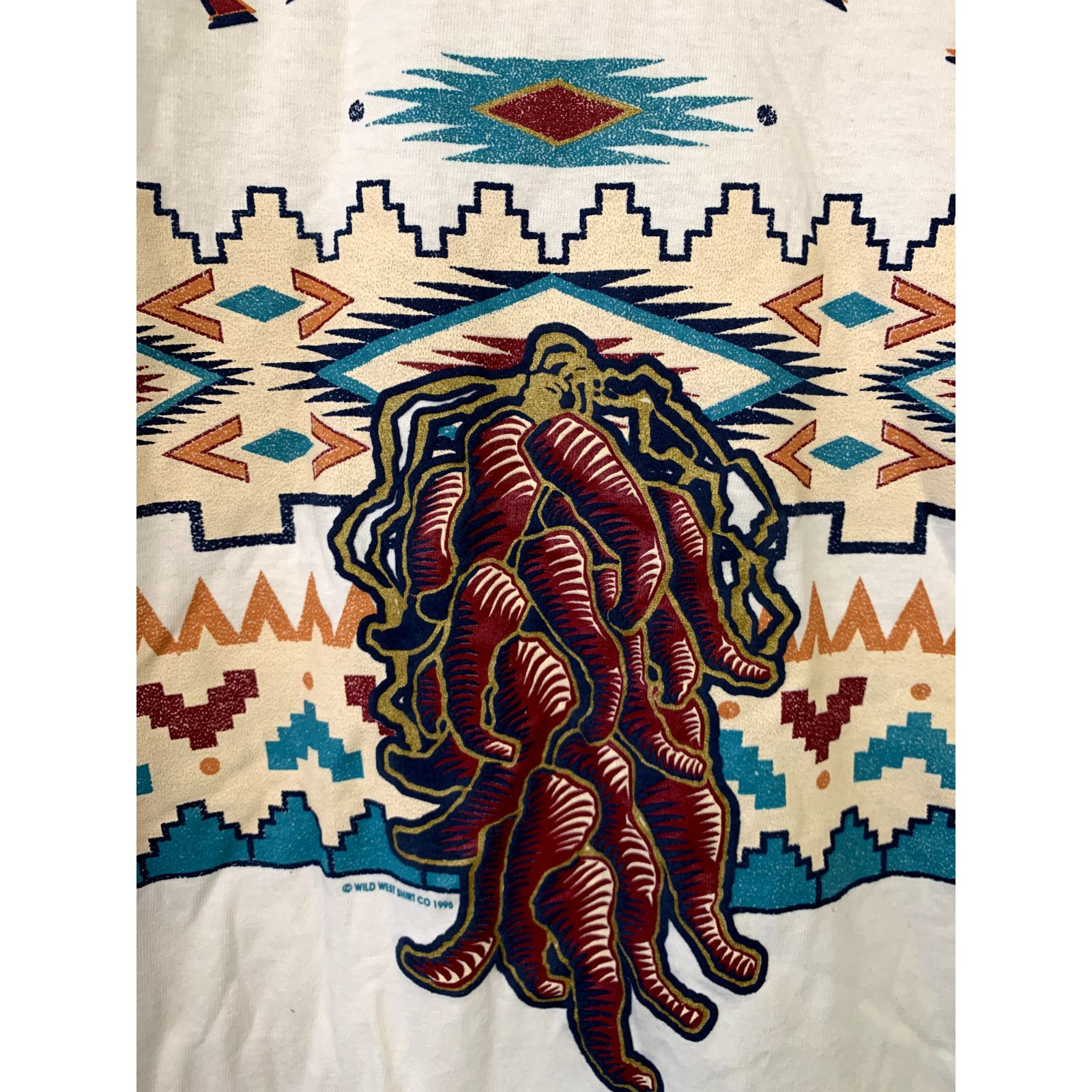 Jerzees Vintage New Mexico Shirt Santa Fe Red Chili Print White Tee Size US L / EU 52-54 / 3 - 4 Thumbnail