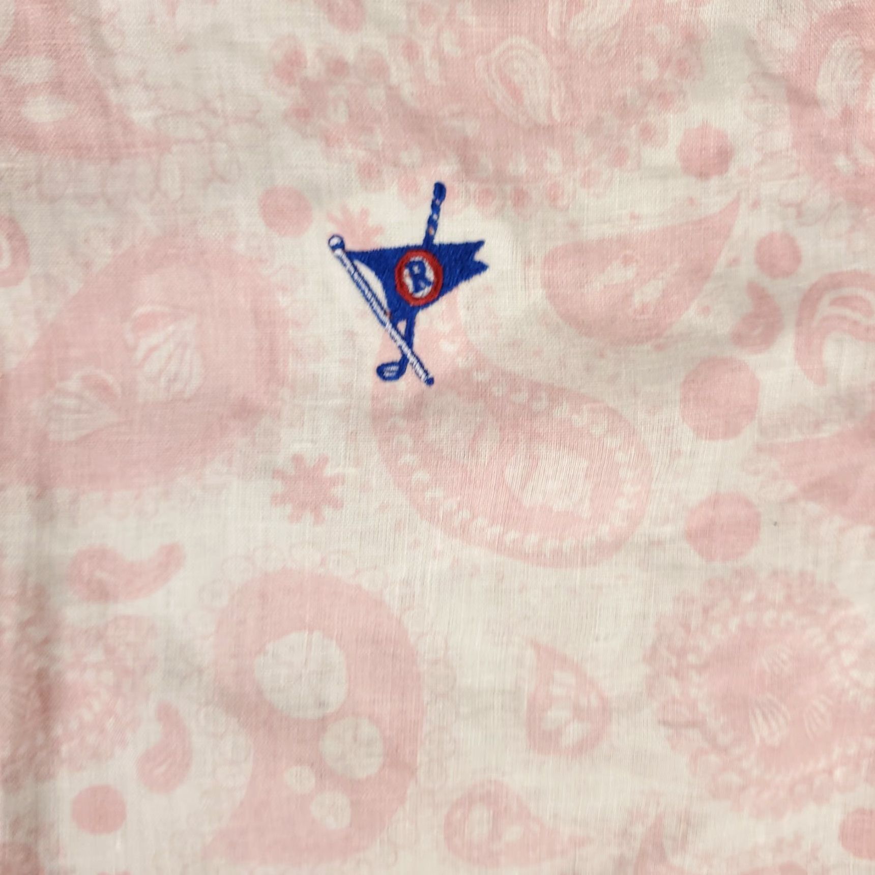Pinko Hiho Shirt Men S Pink Paisley Linen Button-Up Long Sleeve Size US S / EU 44-46 / 1 - 3 Thumbnail