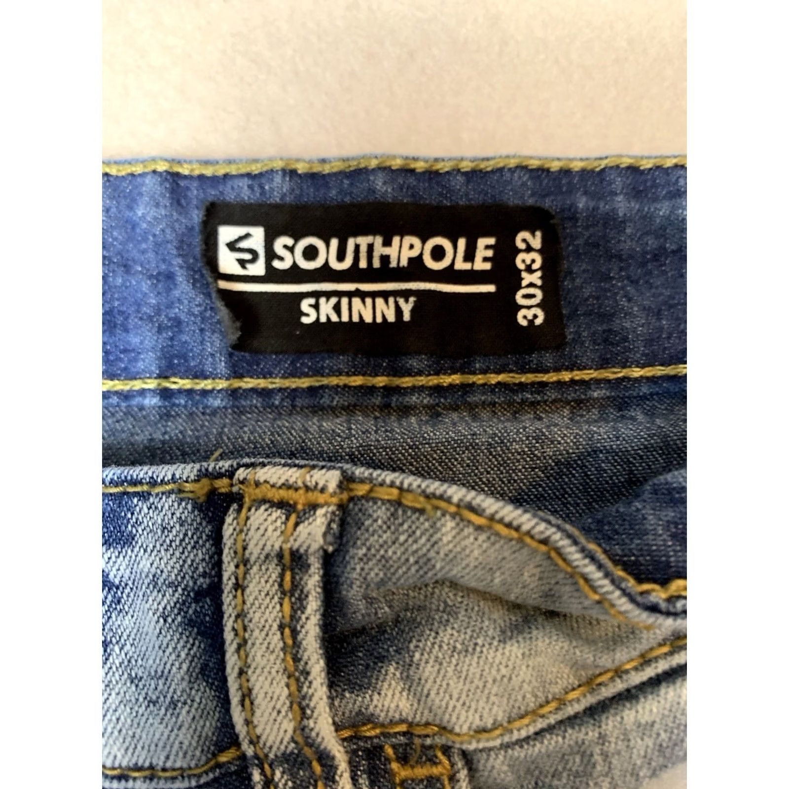 Southpole Southpole Jeans Mens 30x32 Blue Distressed Skinny Denim Hip Hop Grunge Y2K Size US 30 / EU 46 - 3 Thumbnail