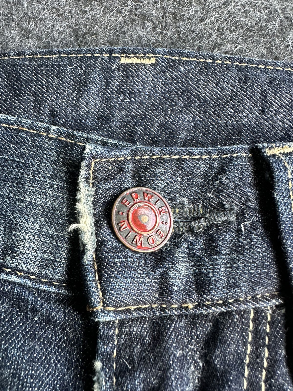 Edwin Vintage Edwin 503 Blue Trip Flare Washed Denim D383 Size US 28 / EU 44 - 14 Thumbnail