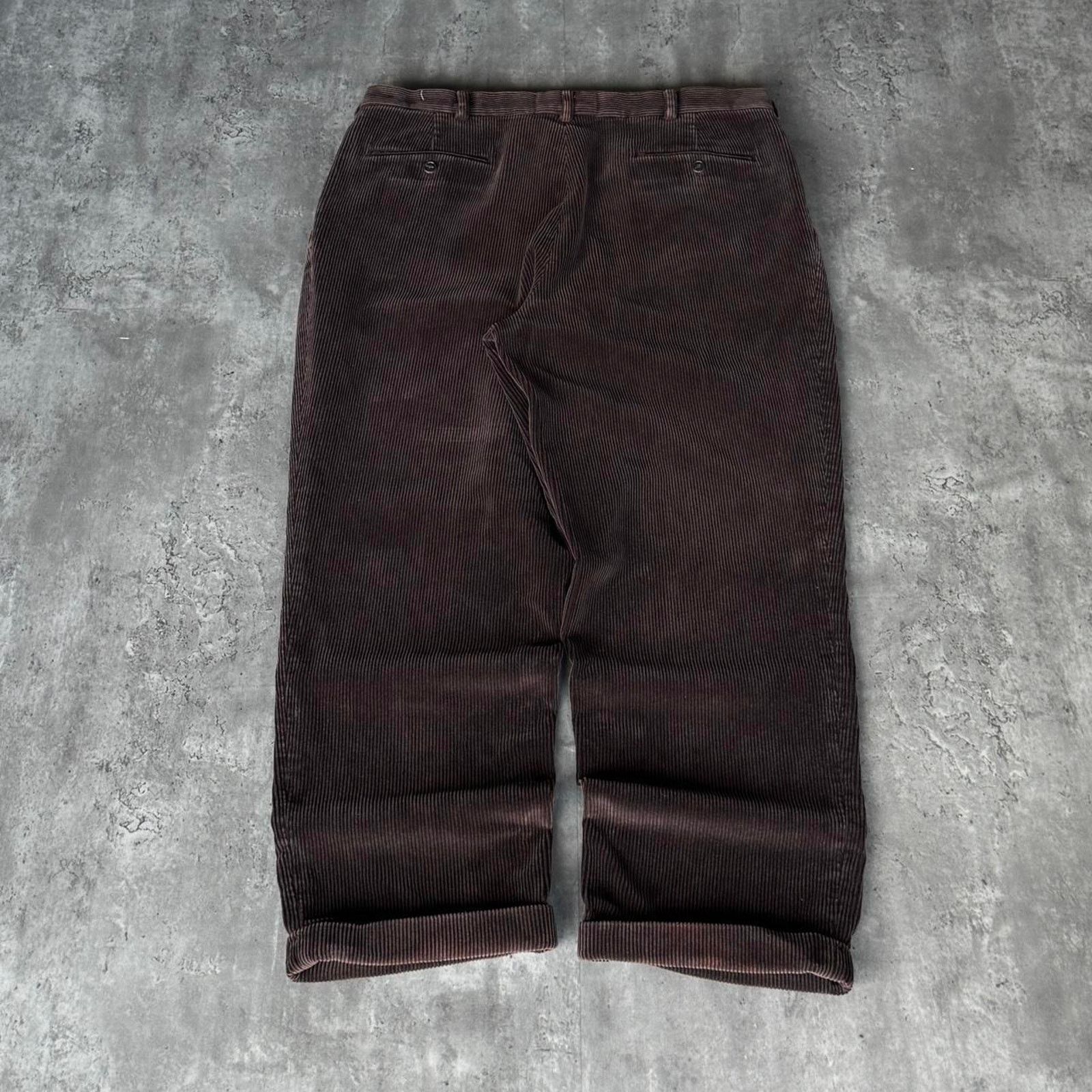 Empyre × JNCO × Lands' End Vintage Y2K Baggy Brown Corduroy Casual Dress Pants Size US 38 / EU 54 - 2 Thumbnail