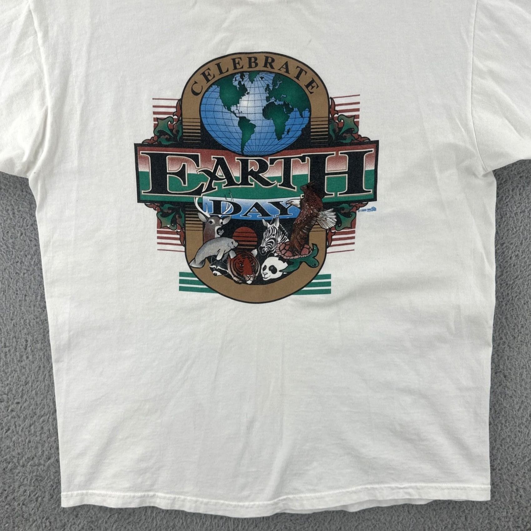 Hanes VINTAGE Hanes Comfort-T T Shirt White XL Mens 90s Earth Day 1996 Central Ohio Size US XL / EU 56 / 4 - 4 Thumbnail