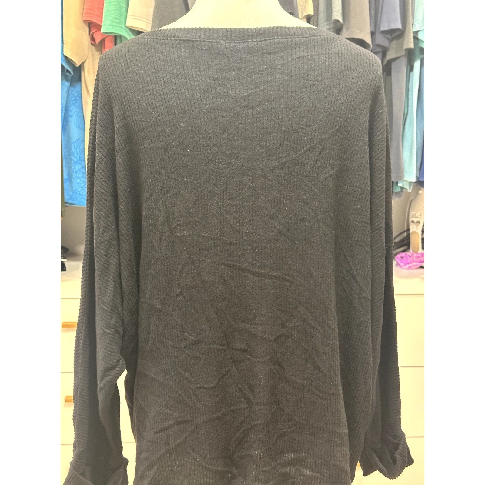 Other Caslon Women's Plus Black Long Sleeve Ribbed Sweater 2X NWOT Size XXL / US 16-18 / IT 52-54 - 5 Thumbnail