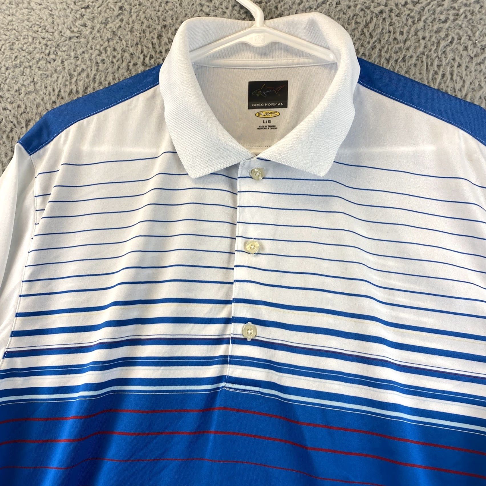 Vintage Greg Norman Polo Shirt Mens L Play Dry Performance Blue Logo Short Sleeve /44-48 Size US L / EU 52-54 / 3 - 2 Thumbnail