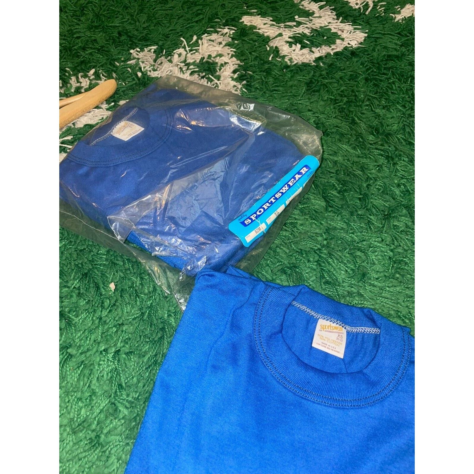 Vintage 1980s Vintage Sportswear Blue Blank Crop Top XS X-Small Size XS / US 0-2 / IT 36-38 - 10 Thumbnail