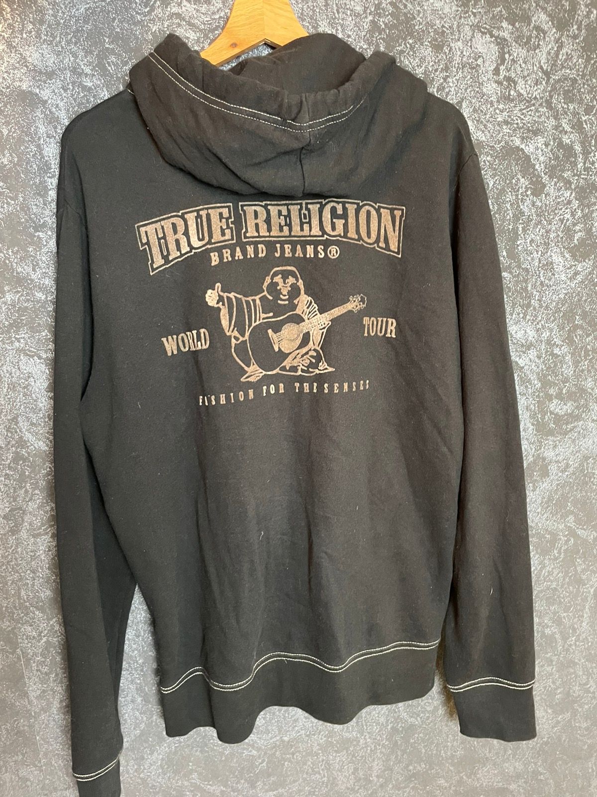 Pre-owned True Religion X Vintage Y2k Vintage True Religion Big Logo Hoodie Hype Japanese In Black
